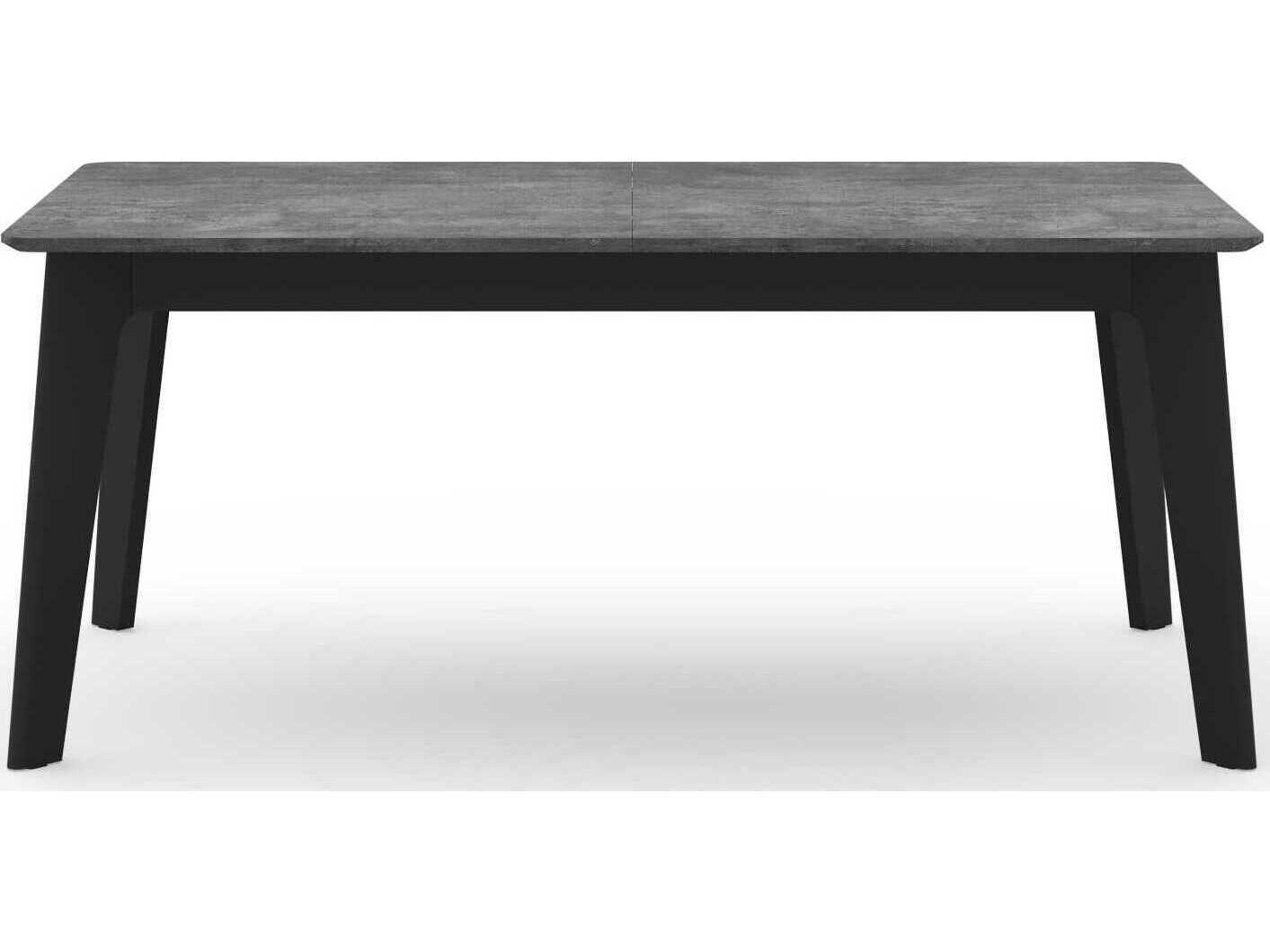 TemaHome Shadow Rectangular Wood Concrete Look & Black Steel Dining Table