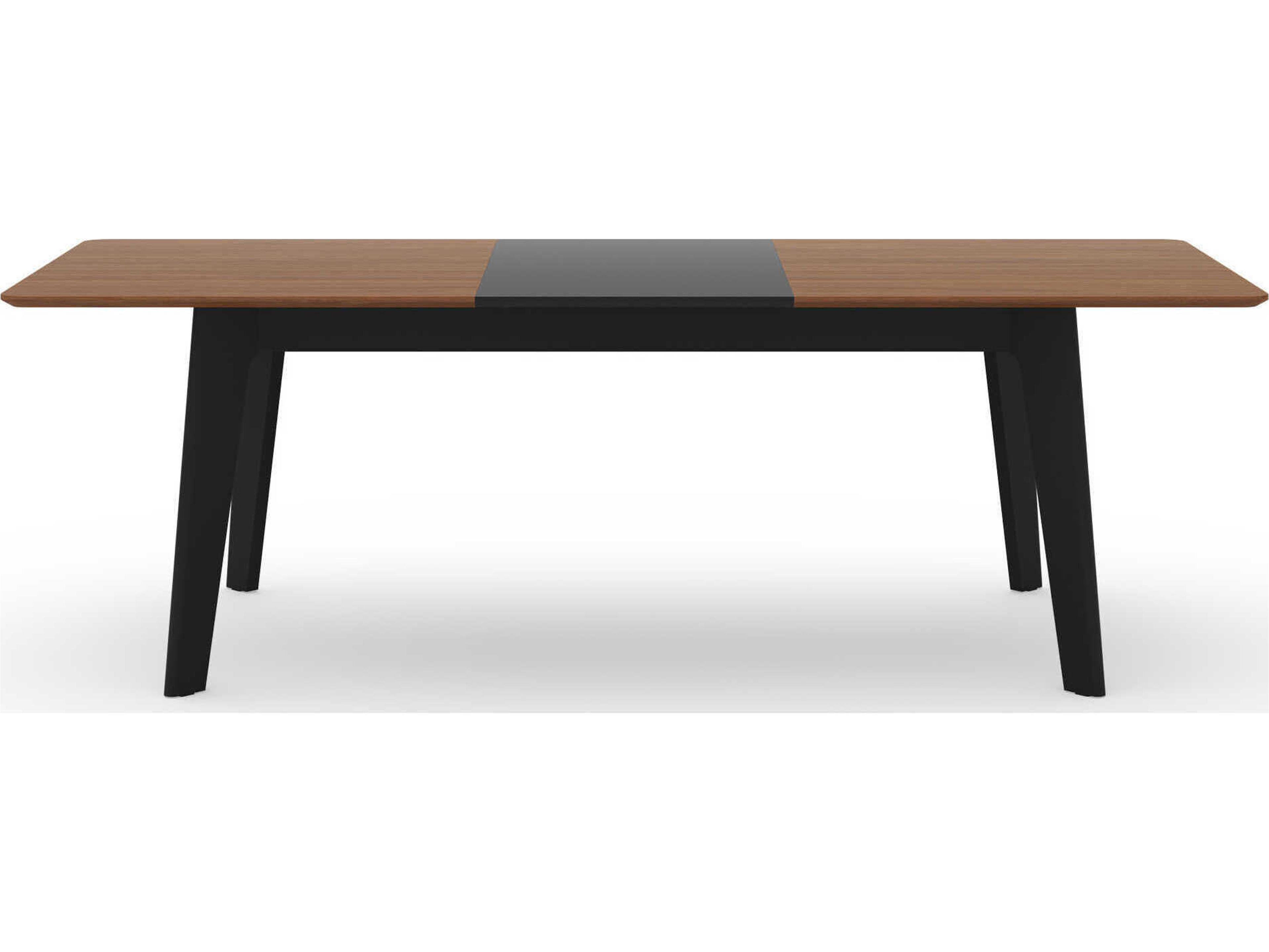 TemaHome Shadow Rectangular Wood Walnut & Black Steel Dining Table