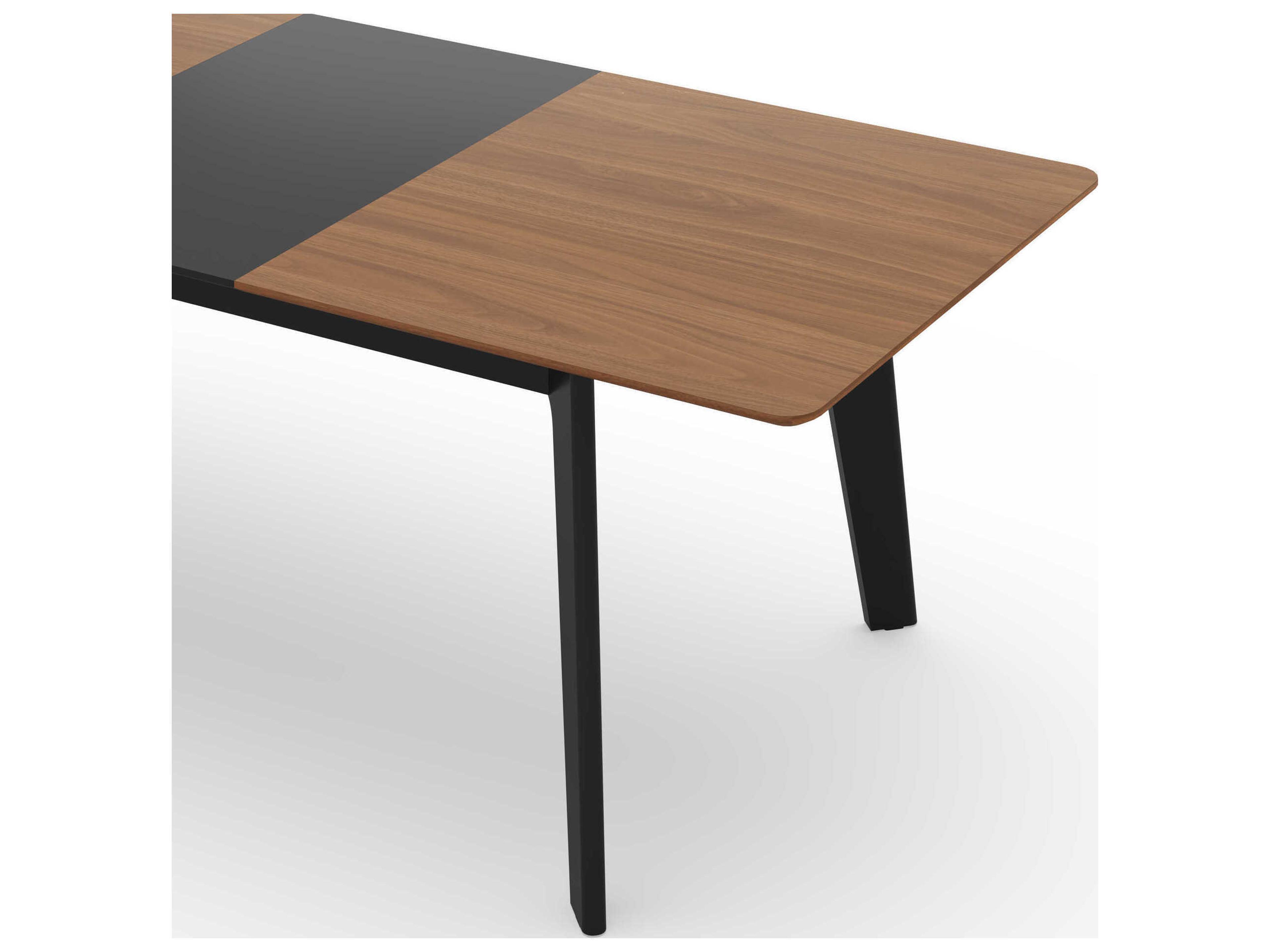 TemaHome Shadow Rectangular Wood Walnut & Black Steel Dining Table