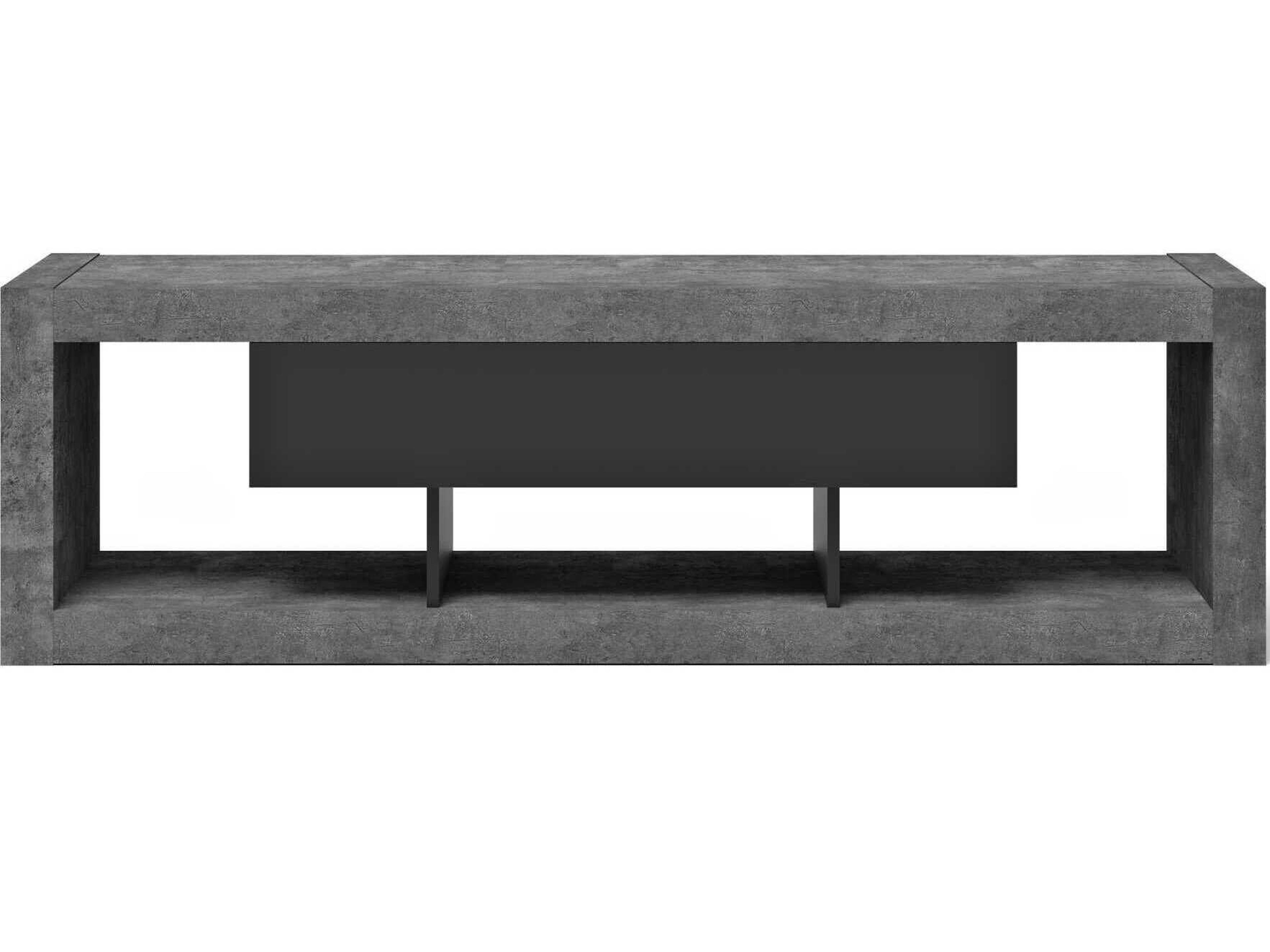 TemaHome Nara 68" Concrete Look & Pure Black Media Console