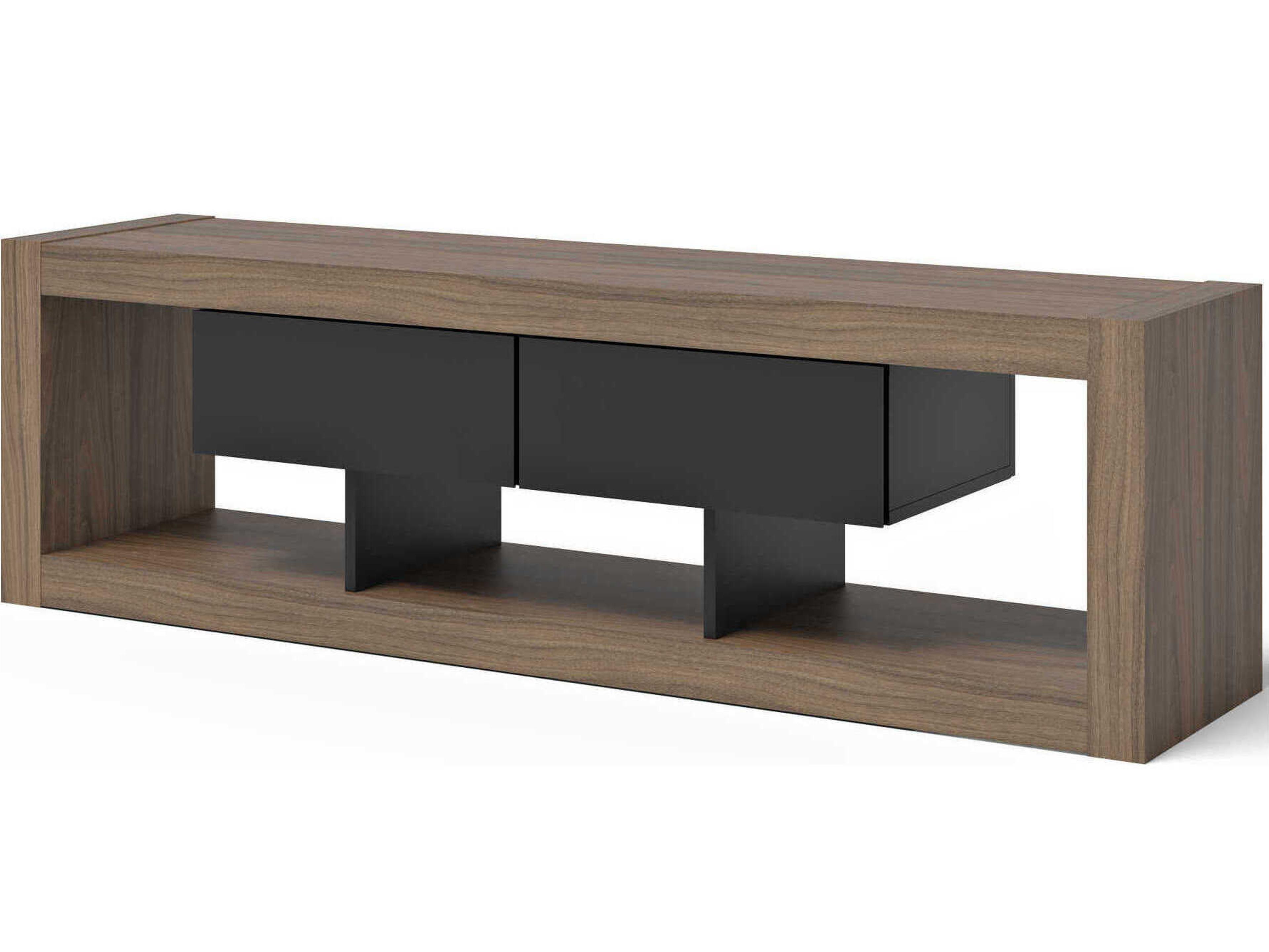 Nara 68" Melamine Walnut & Pure Black Media Console