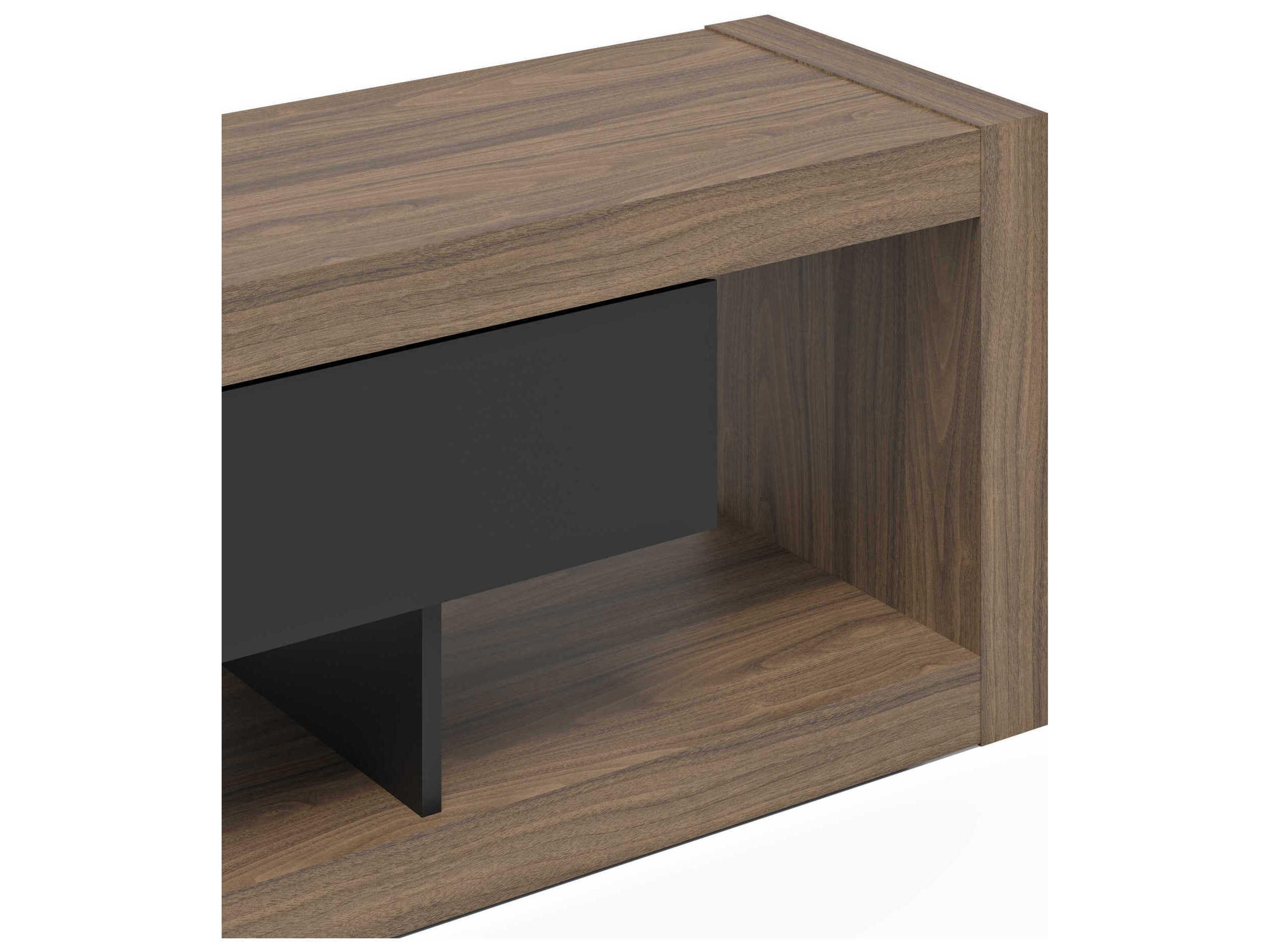 TemaHome Nara 68" Melamine Walnut & Pure Black Media Console