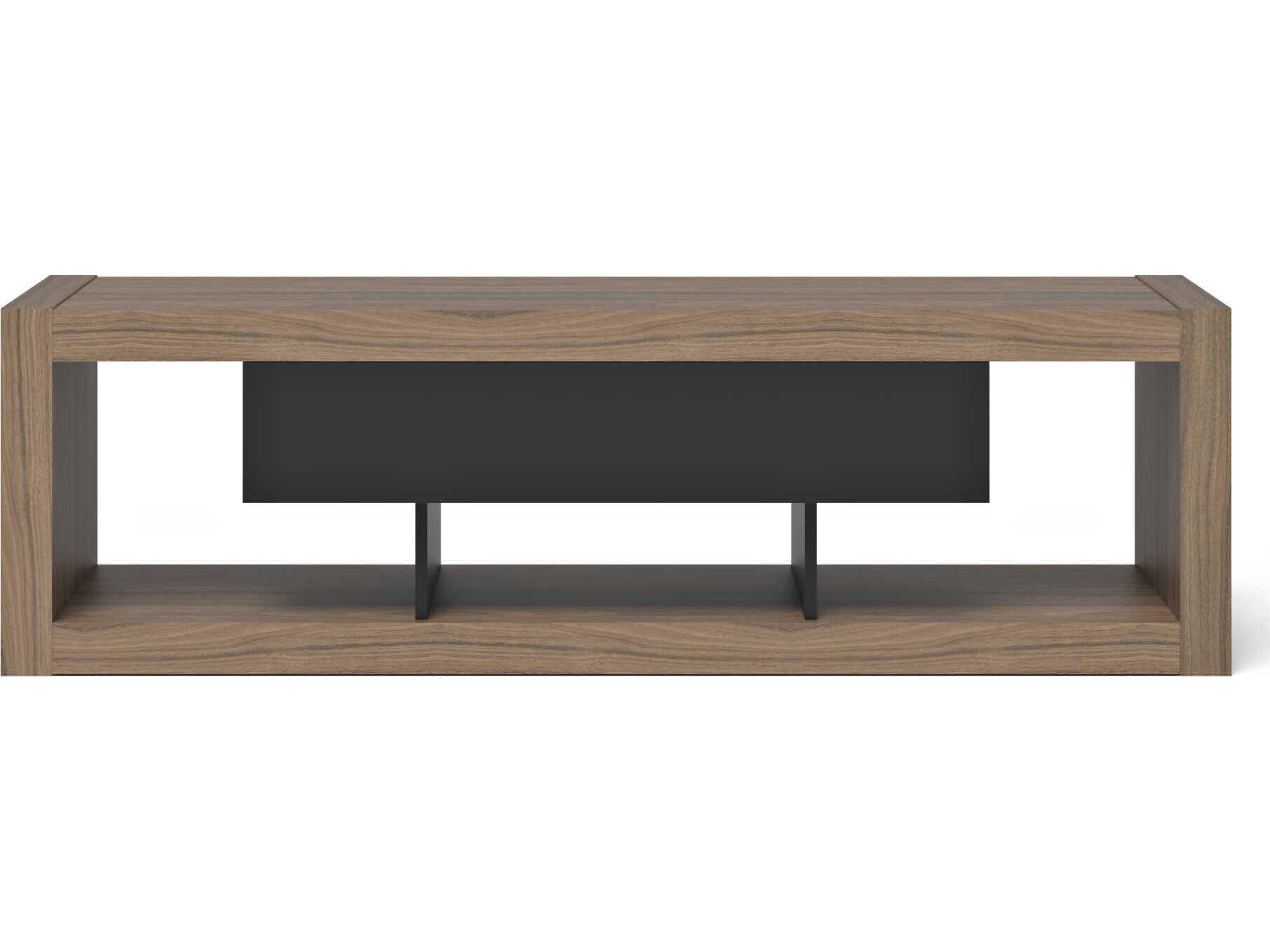 TemaHome Nara 68" Melamine Walnut & Pure Black Media Console