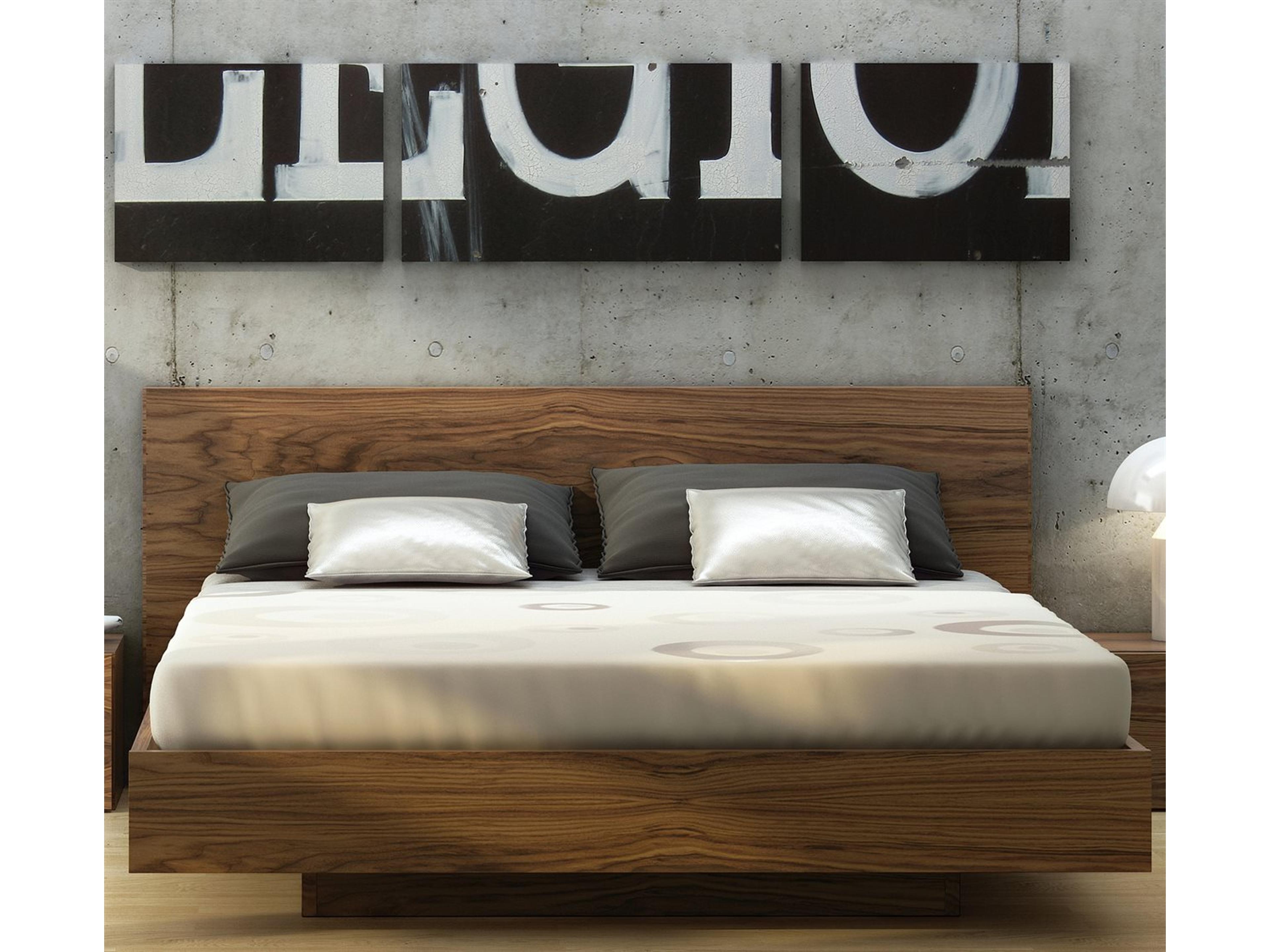 TemaHome Float Walnut Brown Wood Queen Platform Bed