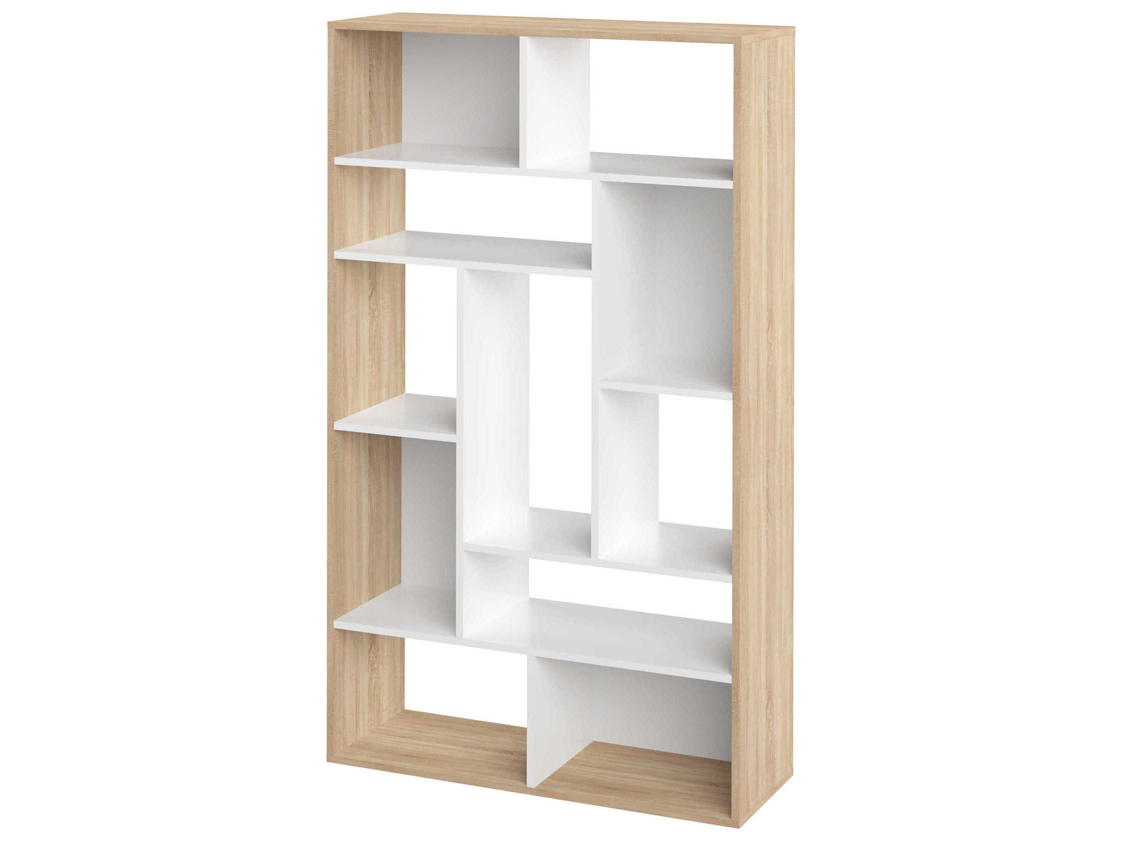 Seoul Melamine White Natural Oak Bookcase
