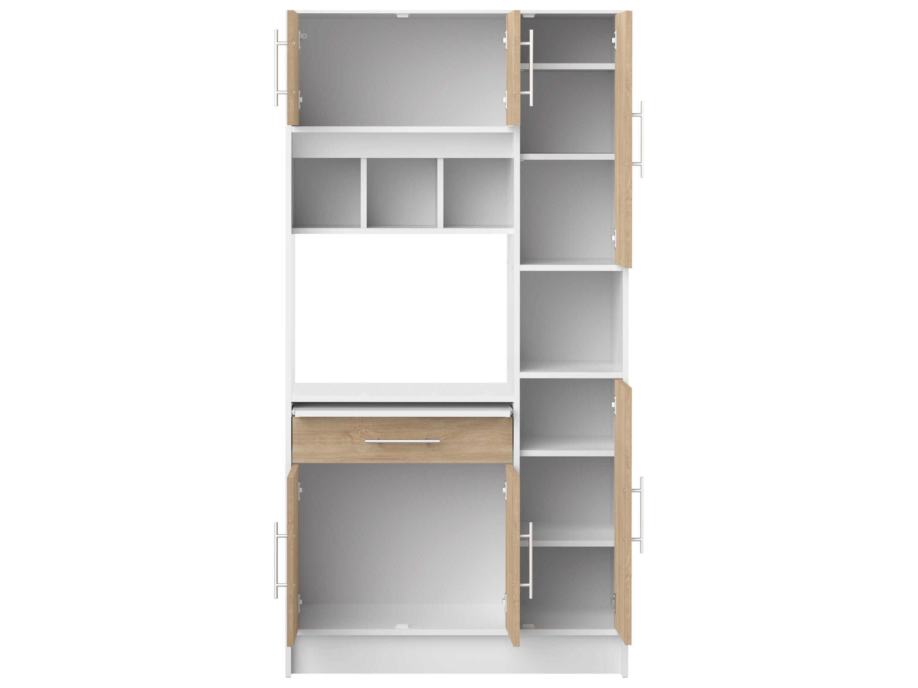 TemaHome Louise Melamine White Natural Oak Wood Kitchen Pantry