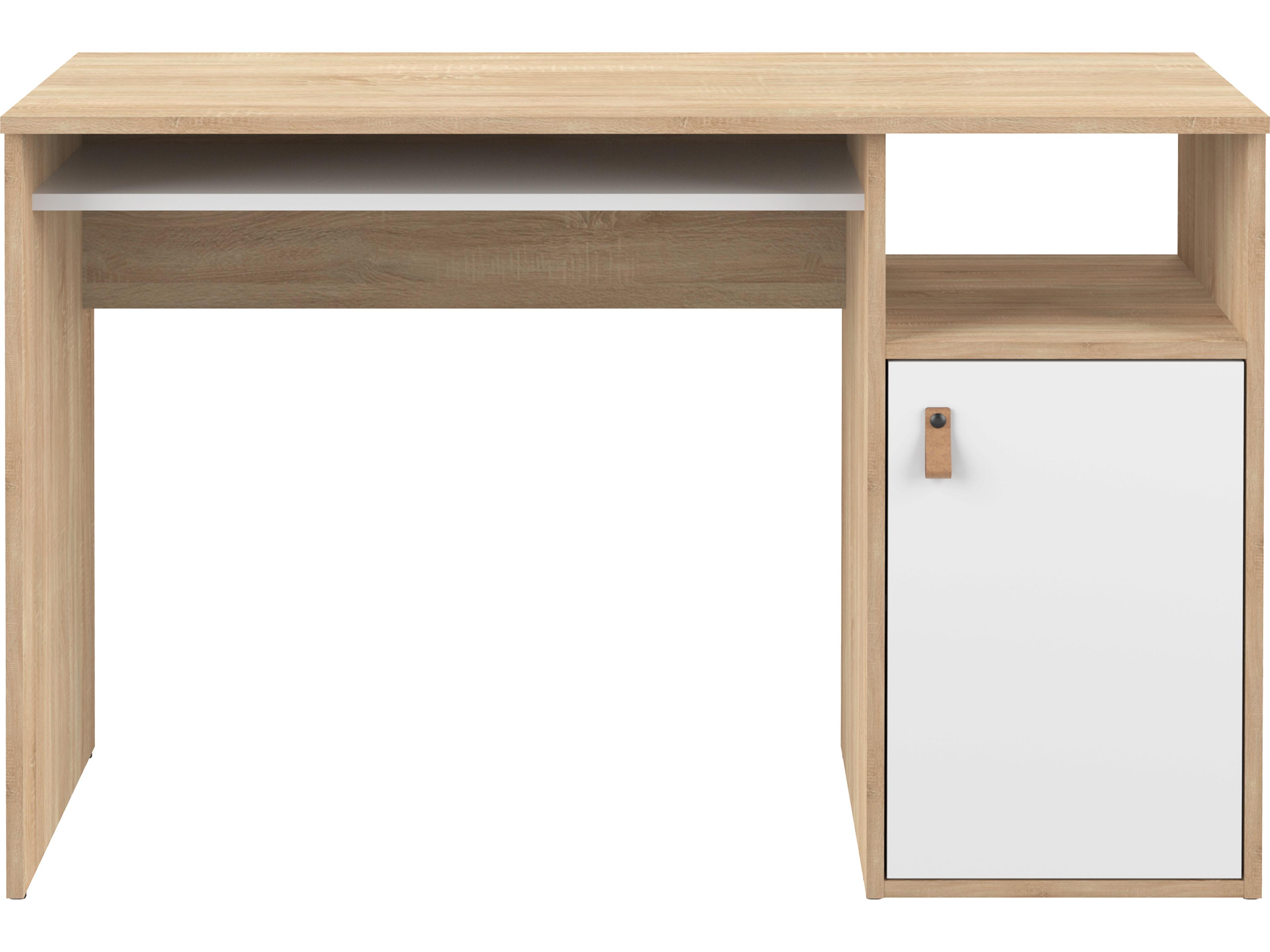Oxford White Oak Wood Computer Desk