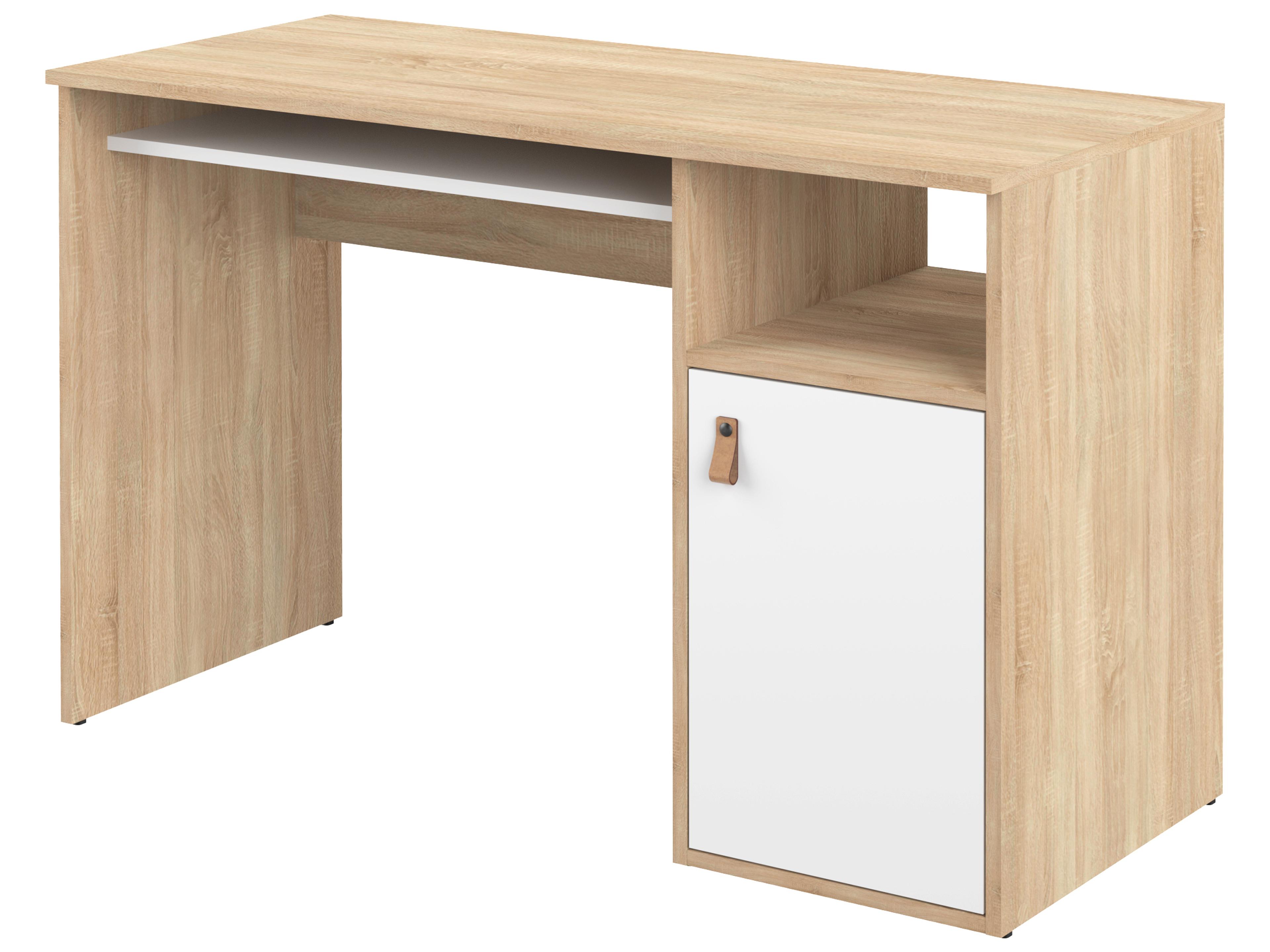 TemaHome Oxford White Oak Wood Computer Desk