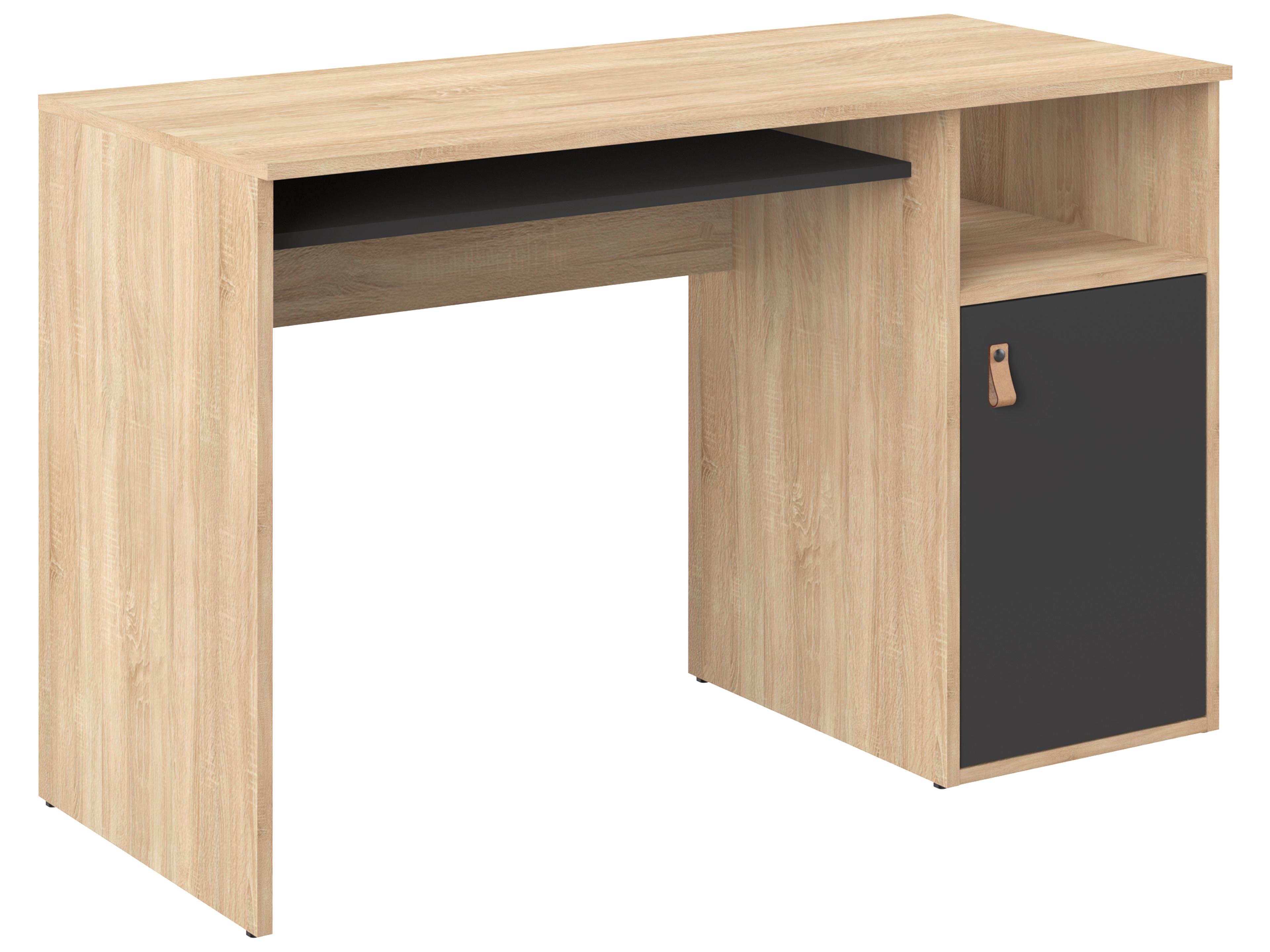TemaHome Oxford Black Oak Wood Computer Desk
