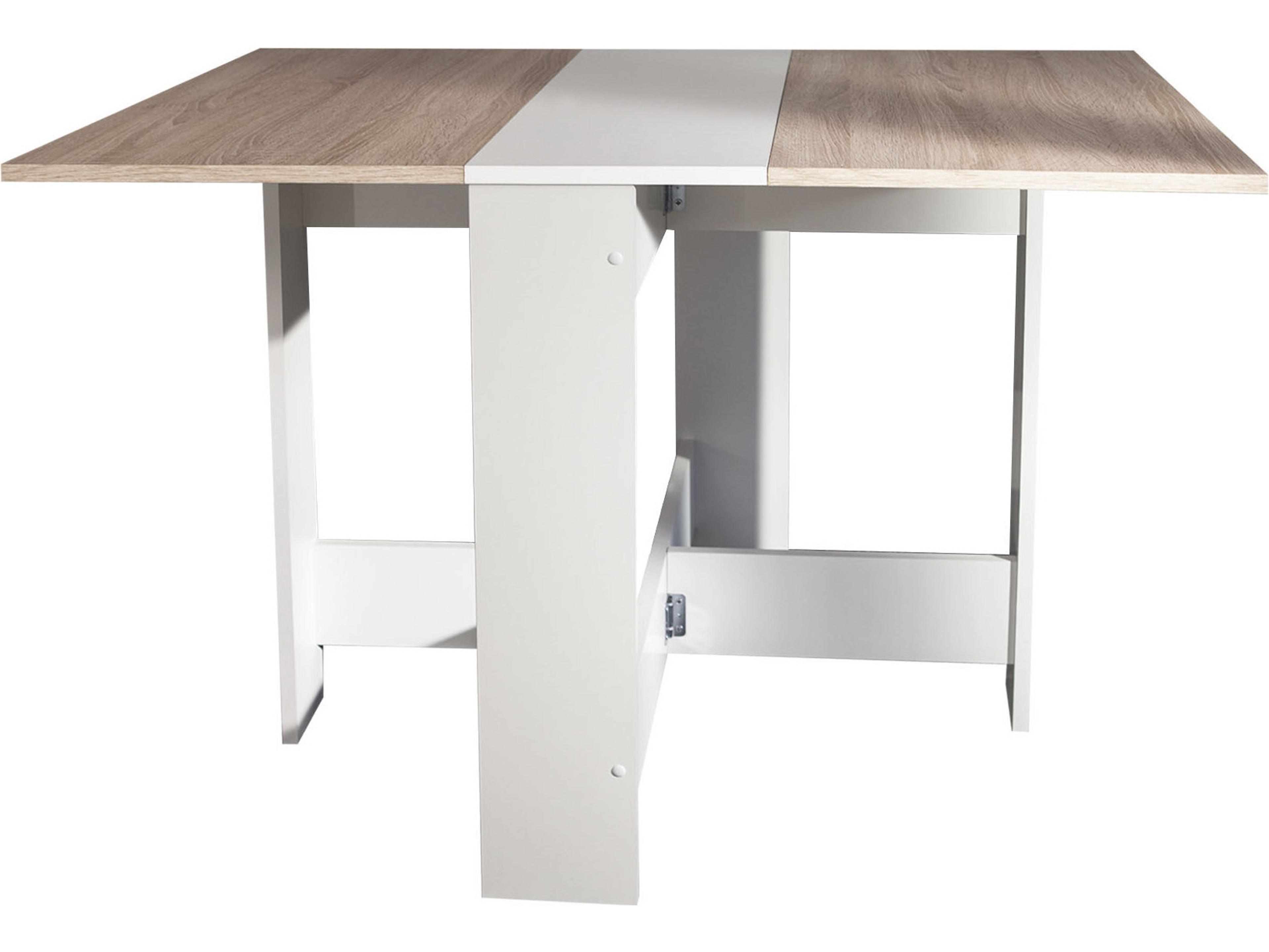 TemaHome Papillon Rectangular Wood White Natural Oak Color Dining Table