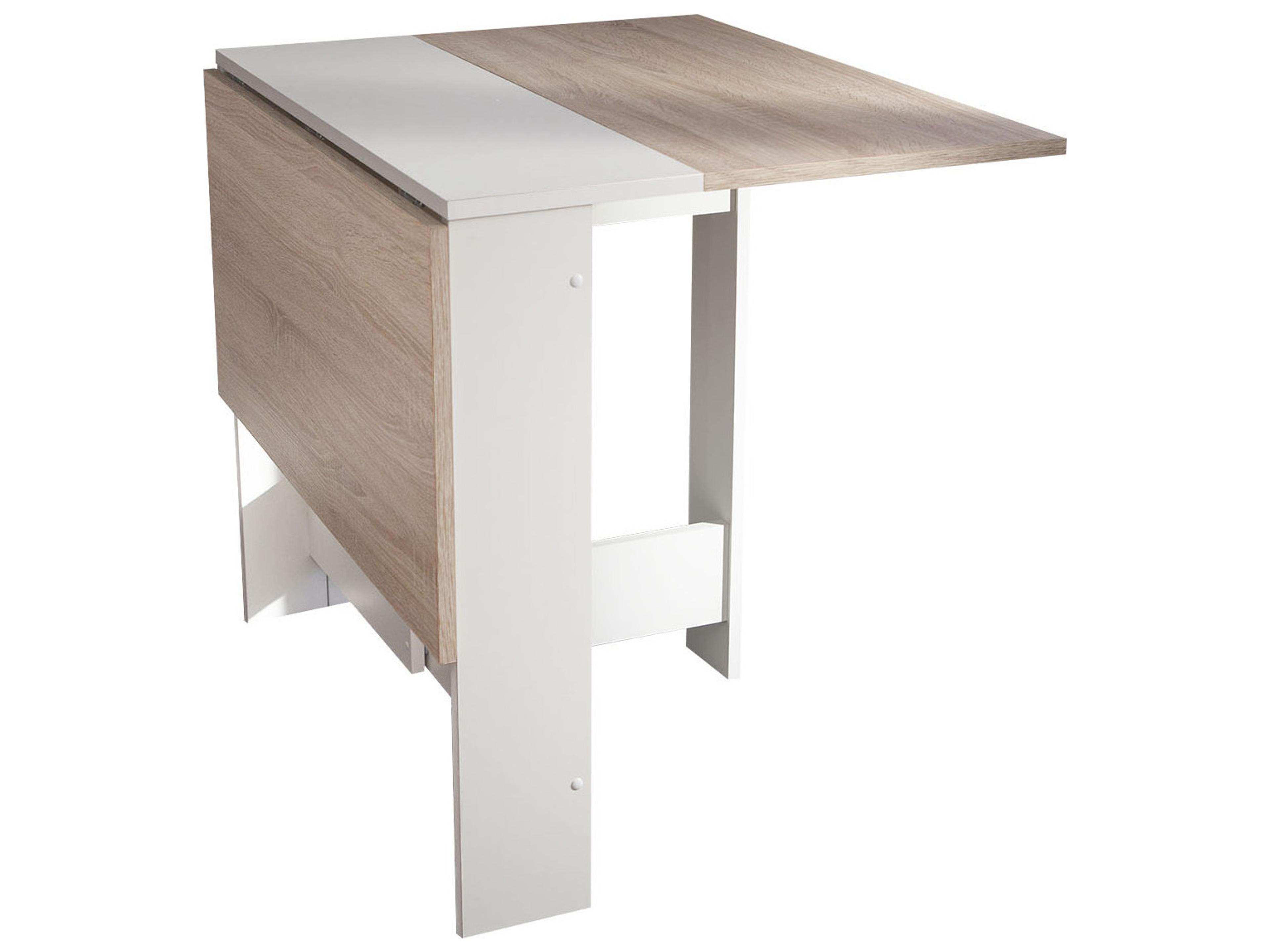 TemaHome Papillon Rectangular Wood White Natural Oak Color Dining Table
