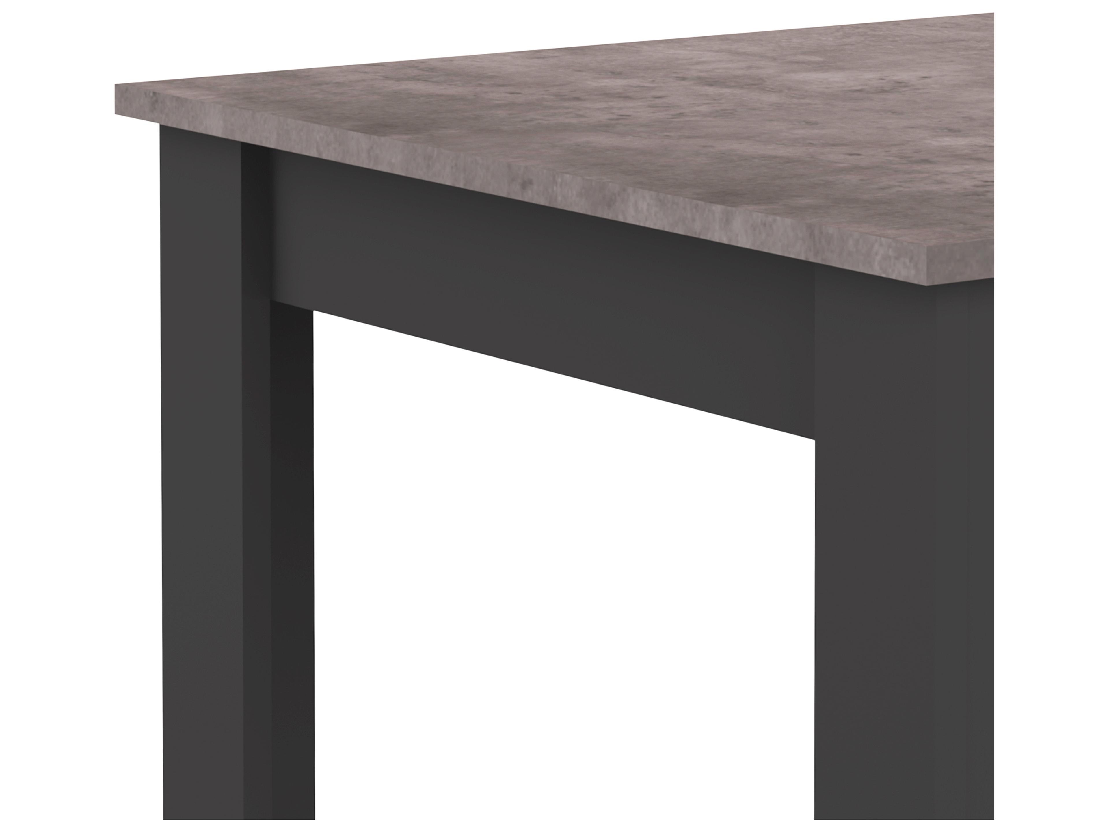 TemaHome Nice Rectangular Wood Black Concrete Look Dining Table