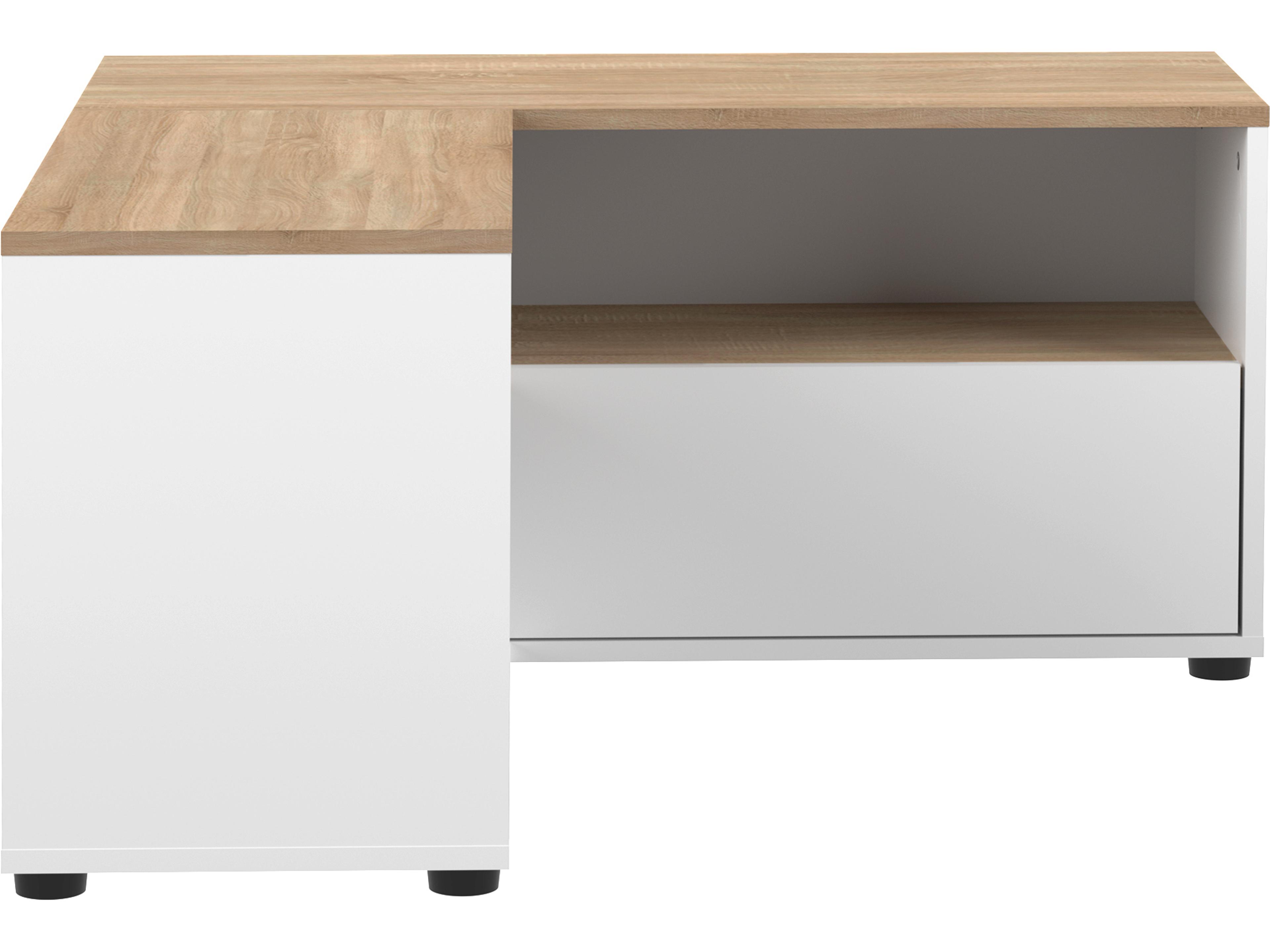 TemaHome Angle 35" Oak Wood White Natural Color Media Console