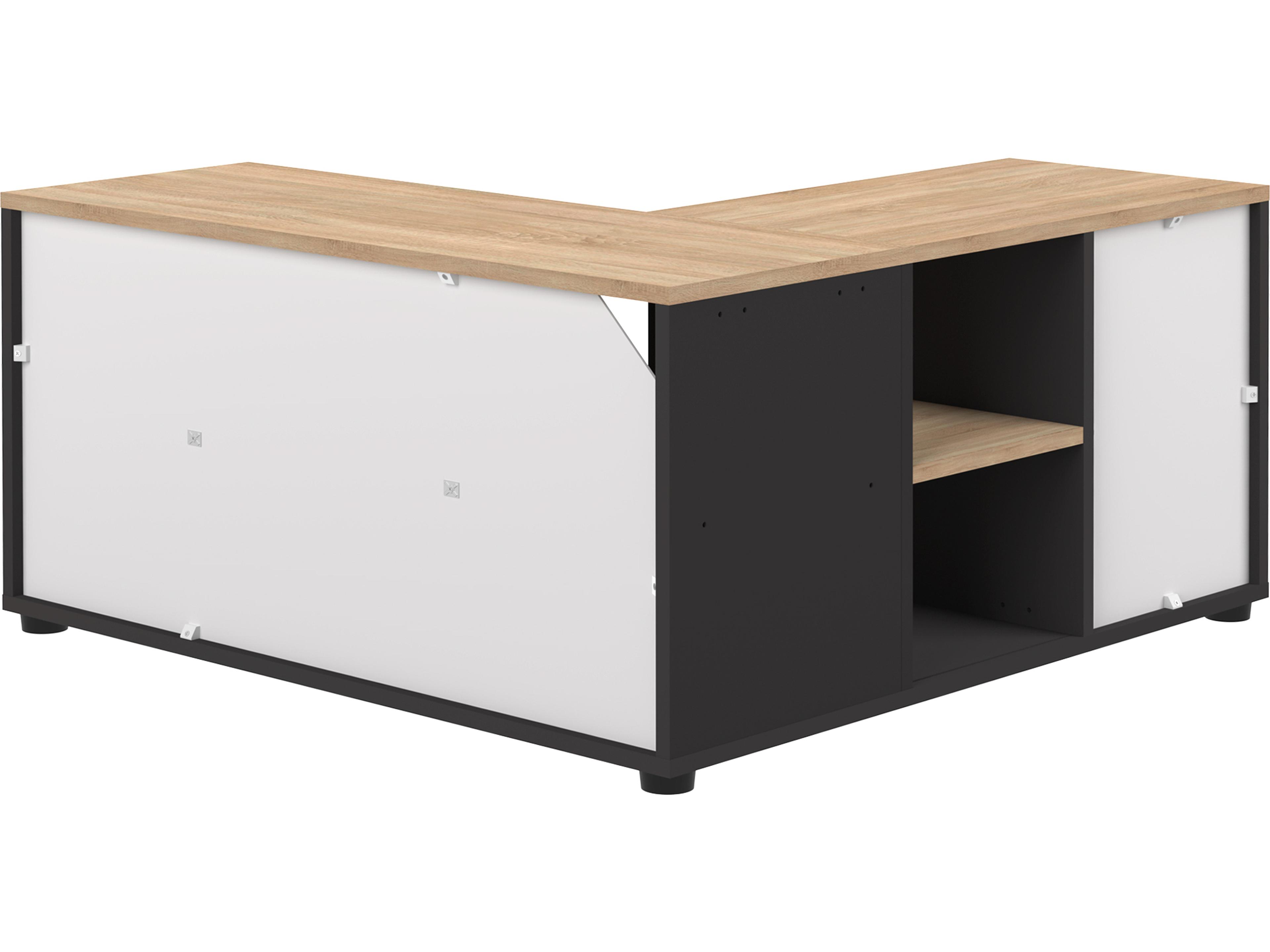 TemaHome Angle 35" Oak Wood Black Natural Color Media Console