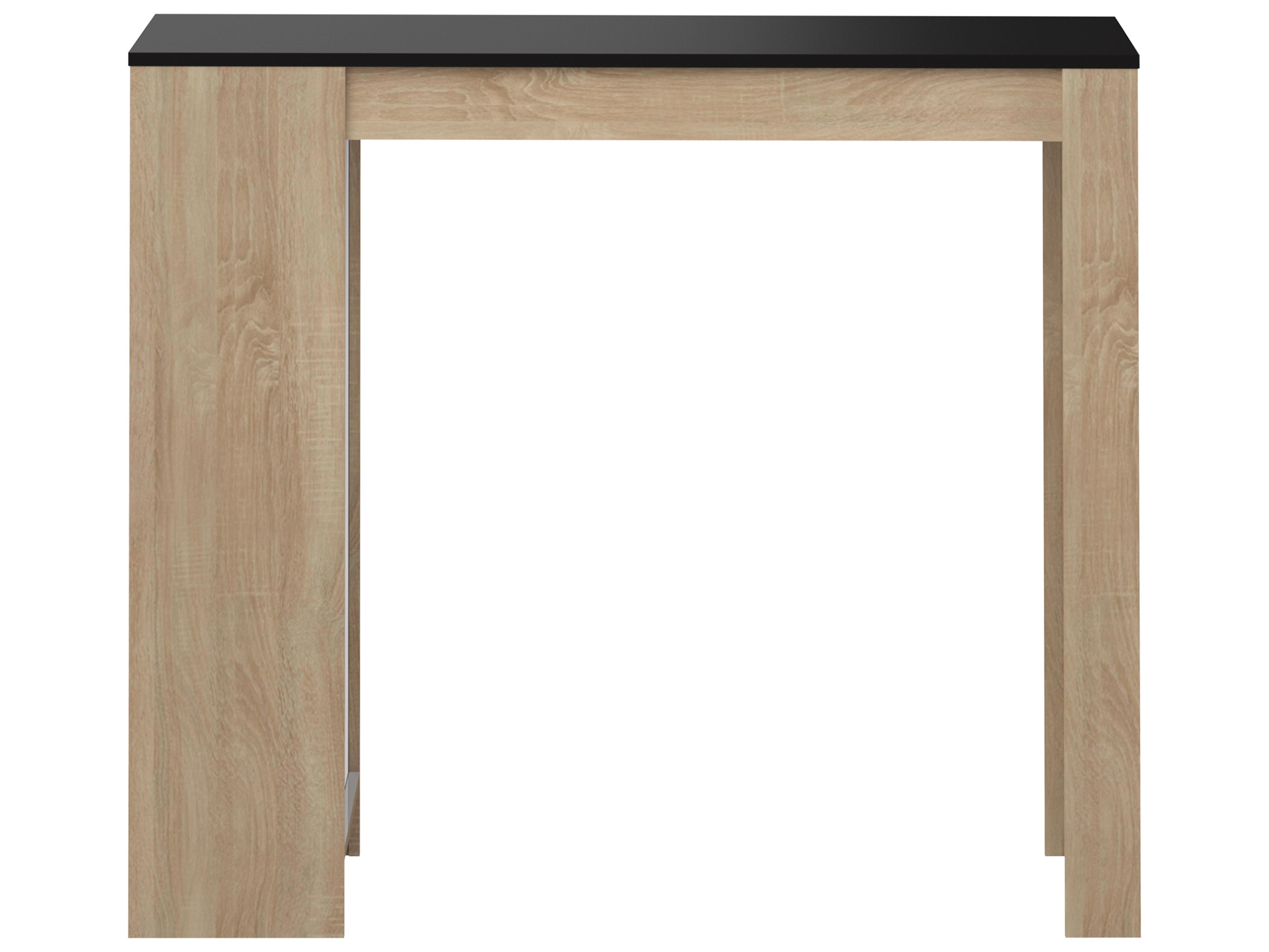 TemaHome Aravis Natural Oak Black Rectangular Bar Table