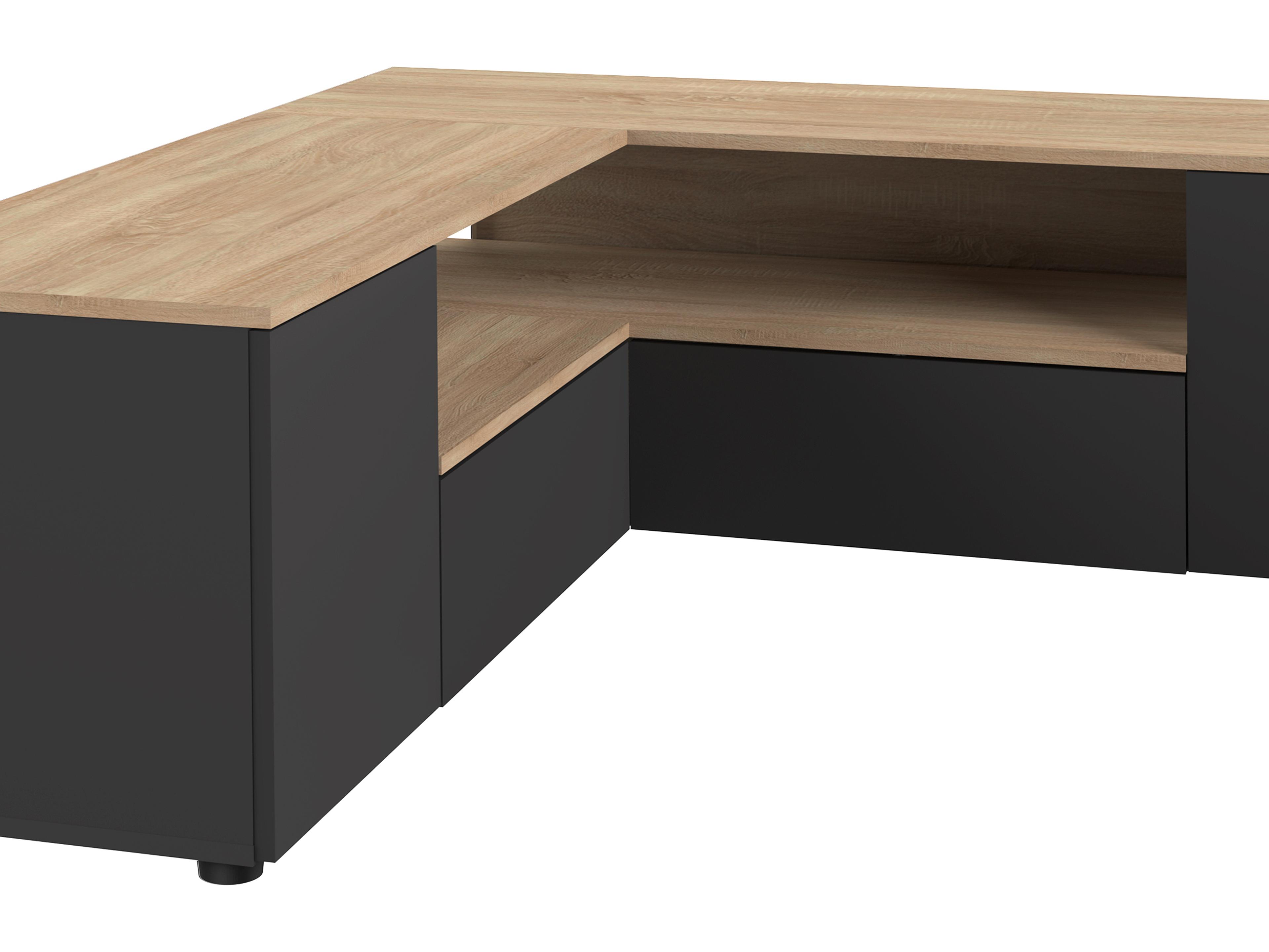 TemaHome Angle 51" Oak Wood Black Color Media Console