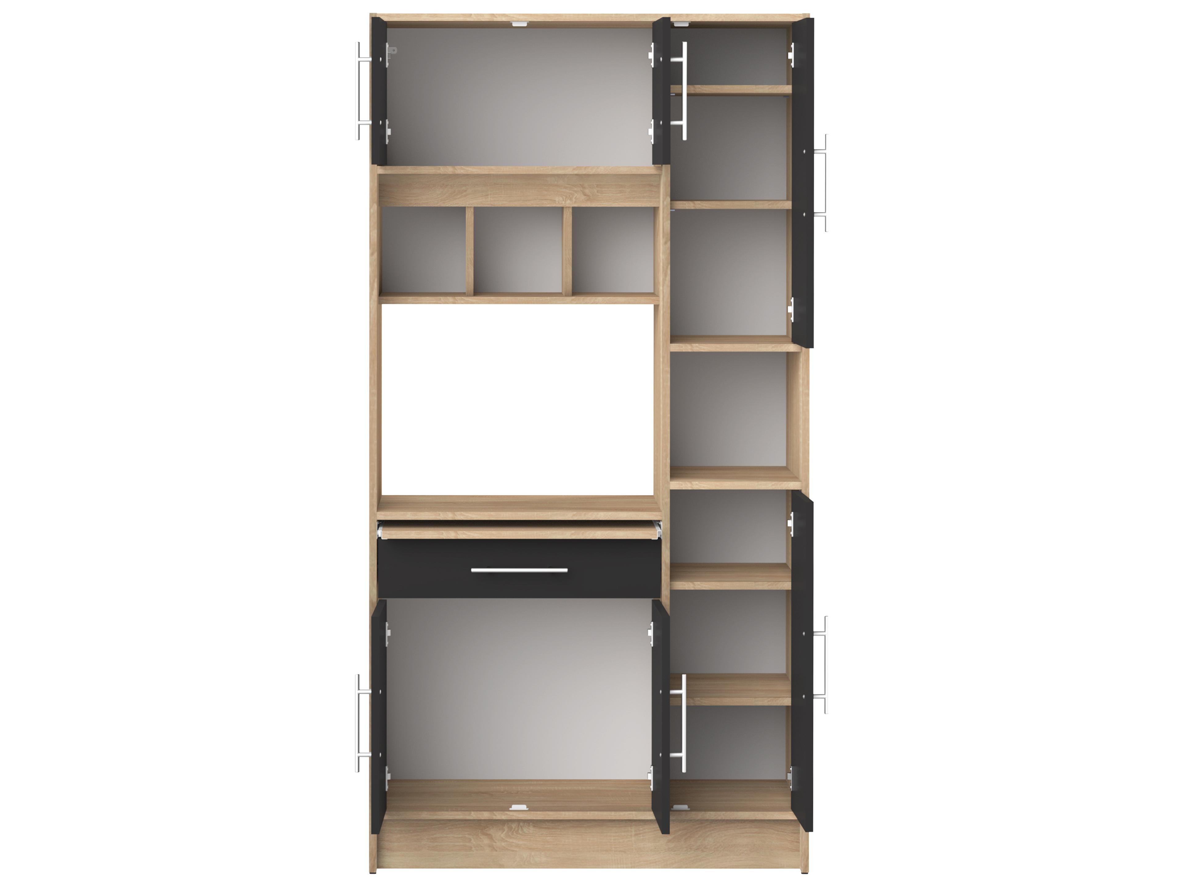 TemaHome Louise Oak / Black Kitchen Pantry