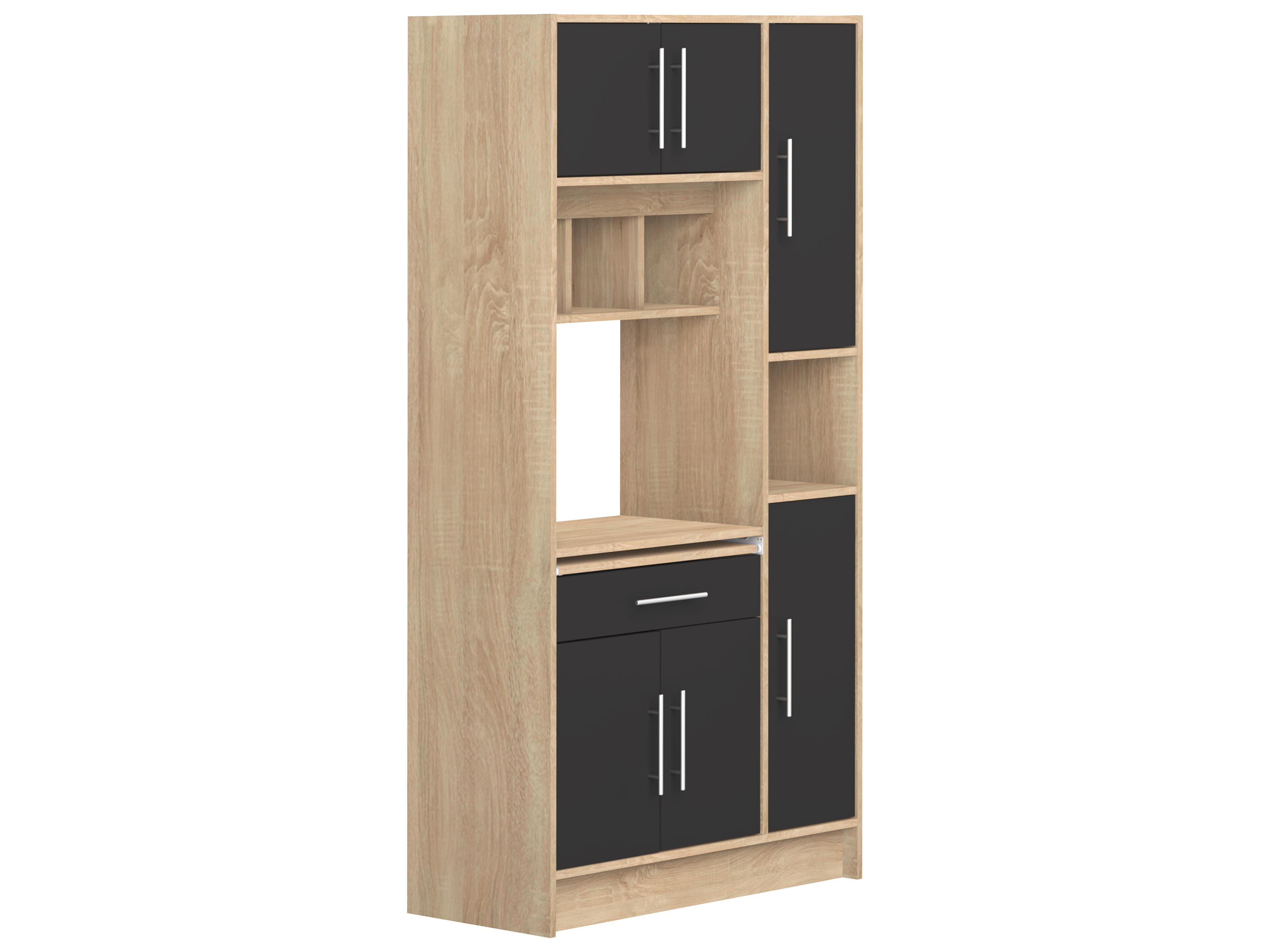 TemaHome Louise Oak / Black Kitchen Pantry