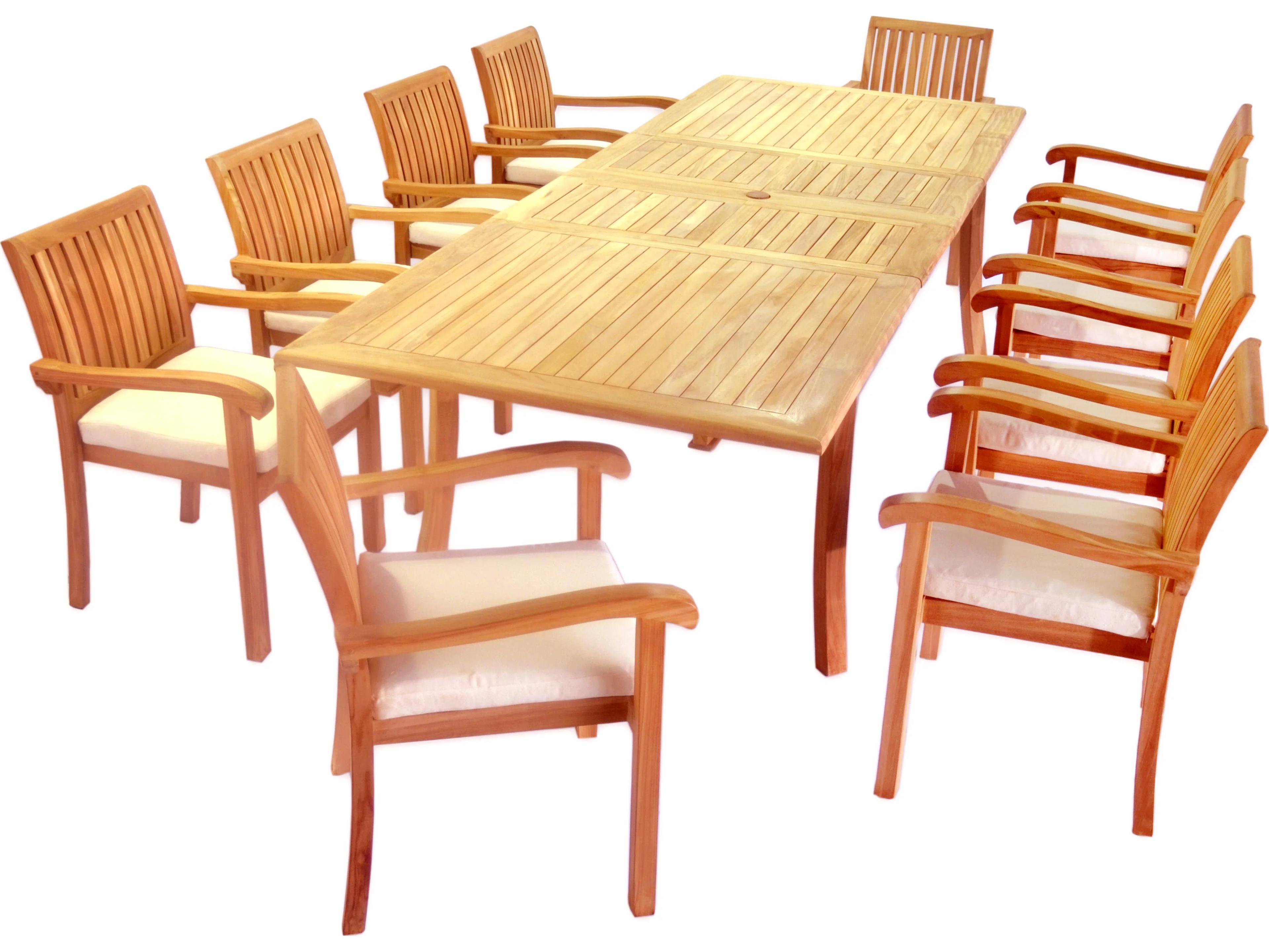 11 Pieces 117" Double Extension Rectangular Dining Set