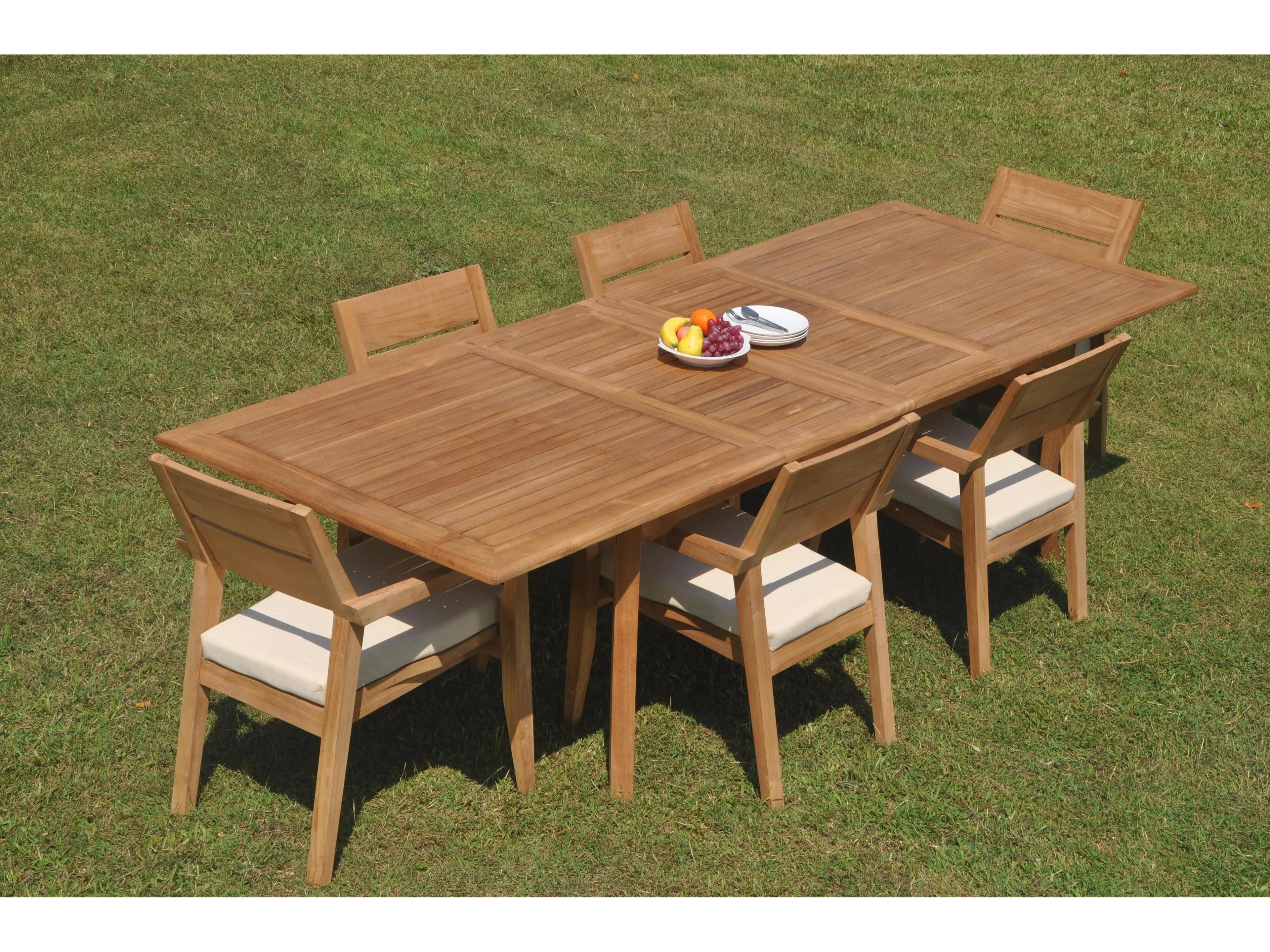 7 Pieces 117" Double Extension Rectangular Dining Set
