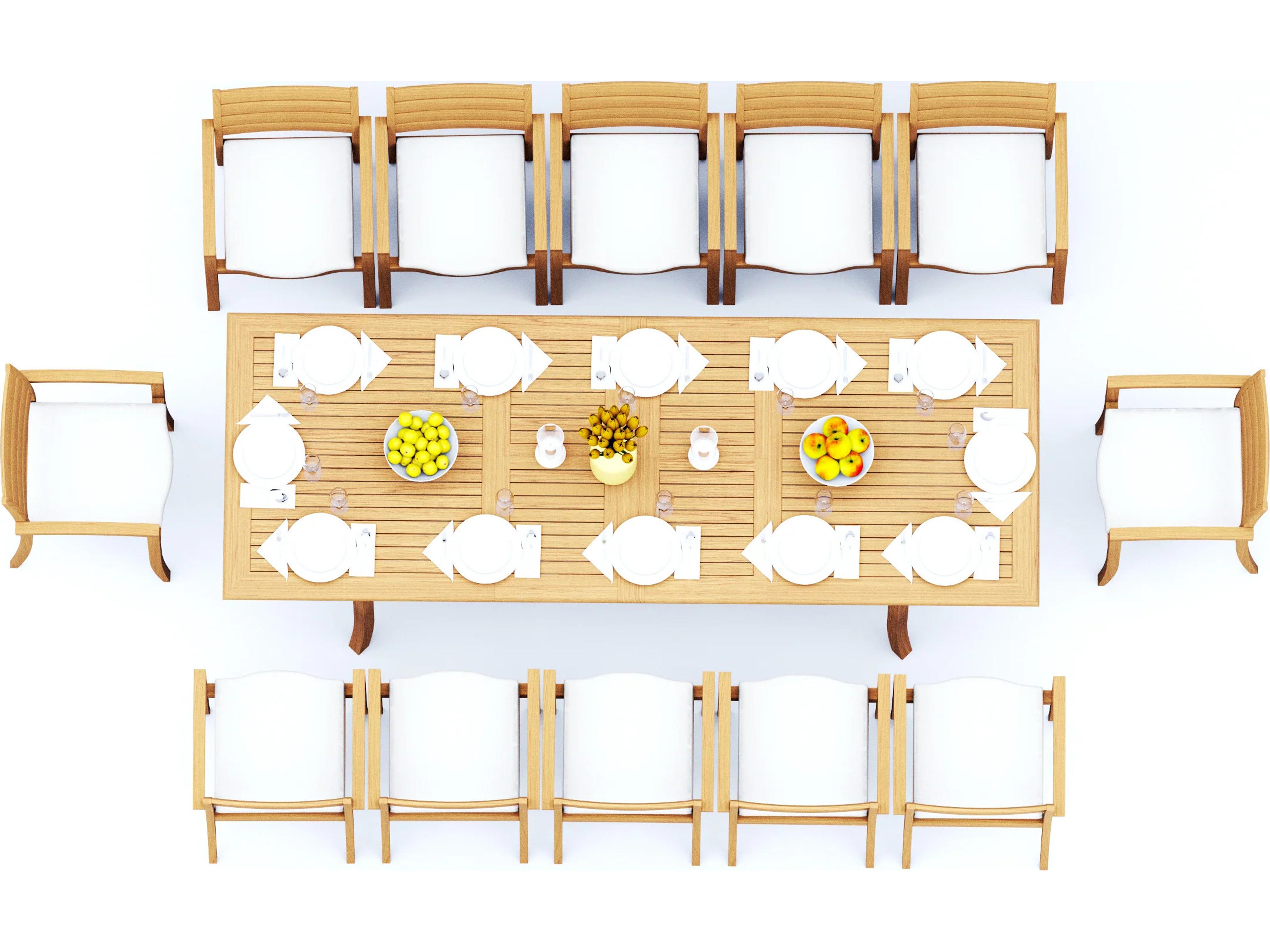 13 Pieces 117" Double Extension Rectangular Dining Set