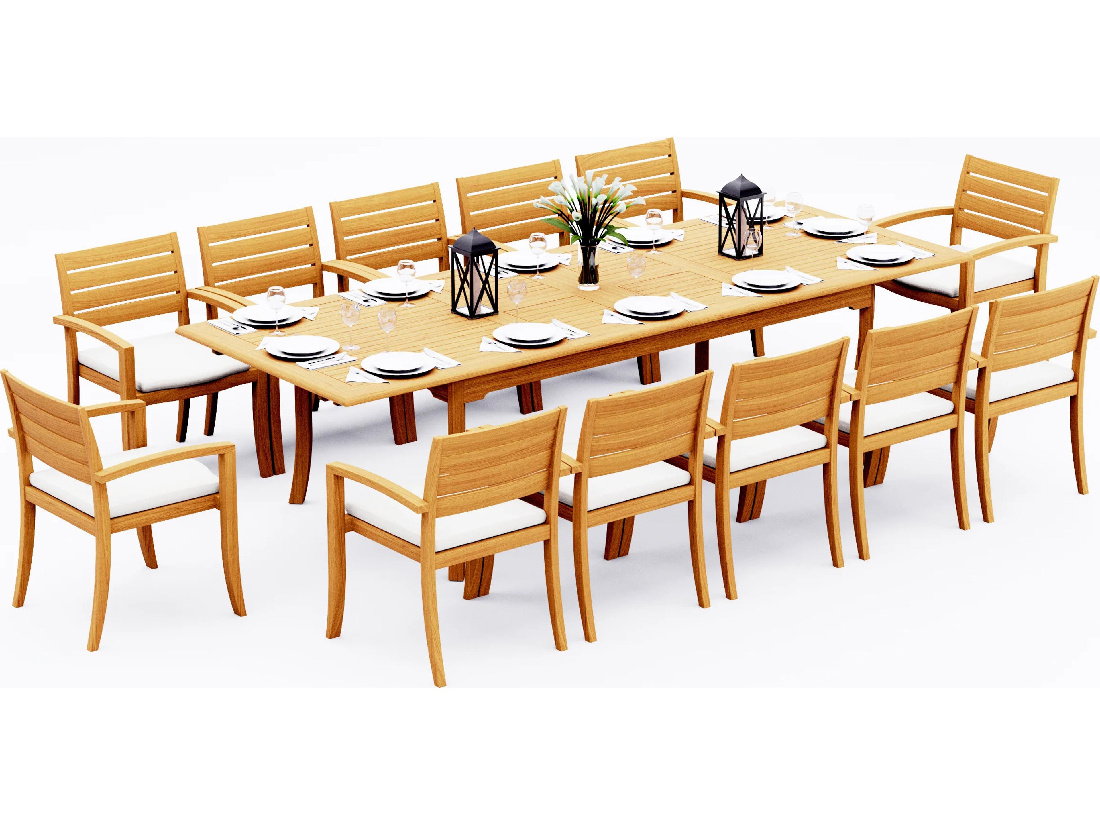 13 Pieces 117" Double Extension Rectangular Dining Set