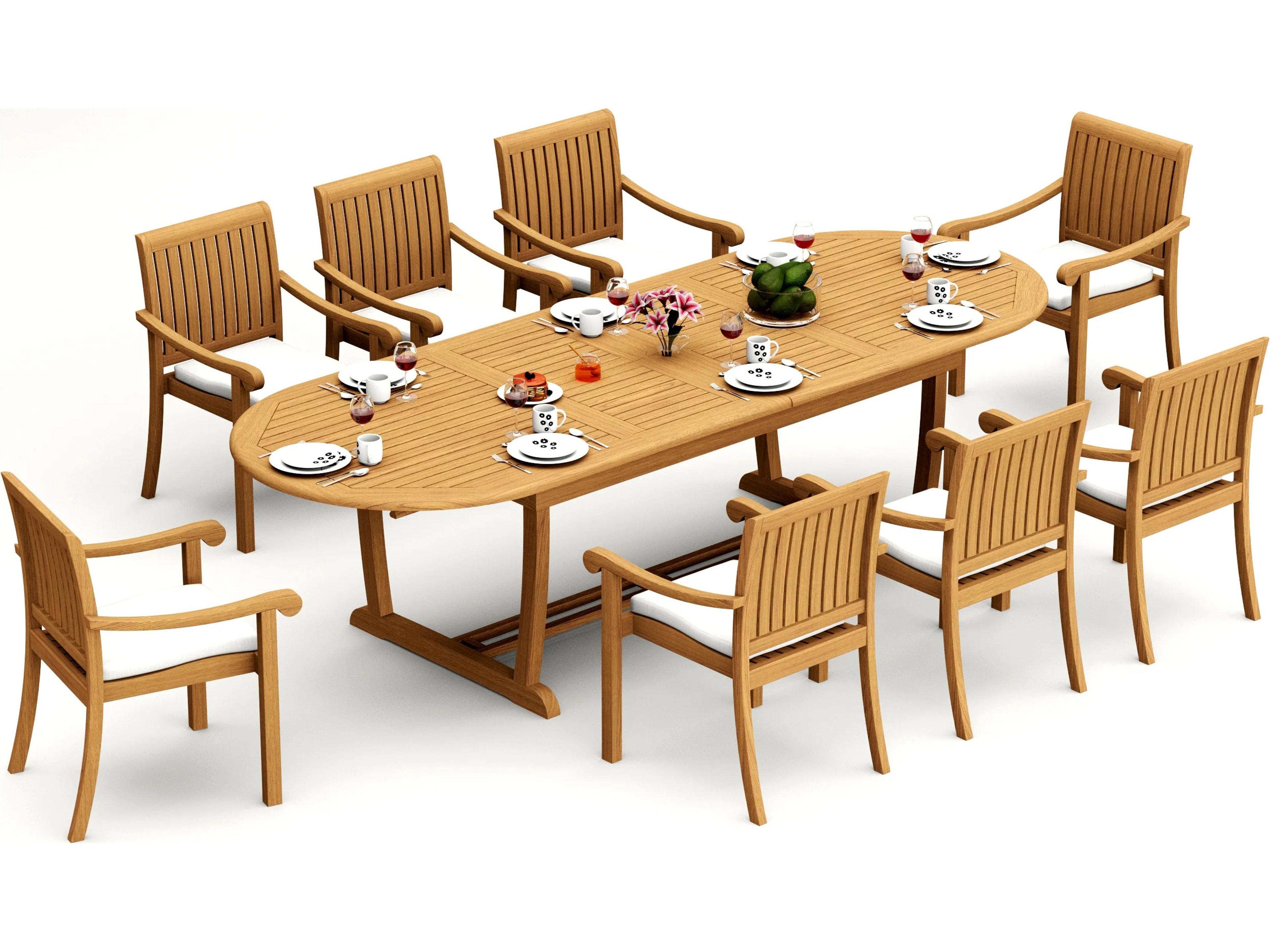 9 Pieces 118" Oval Dining Set