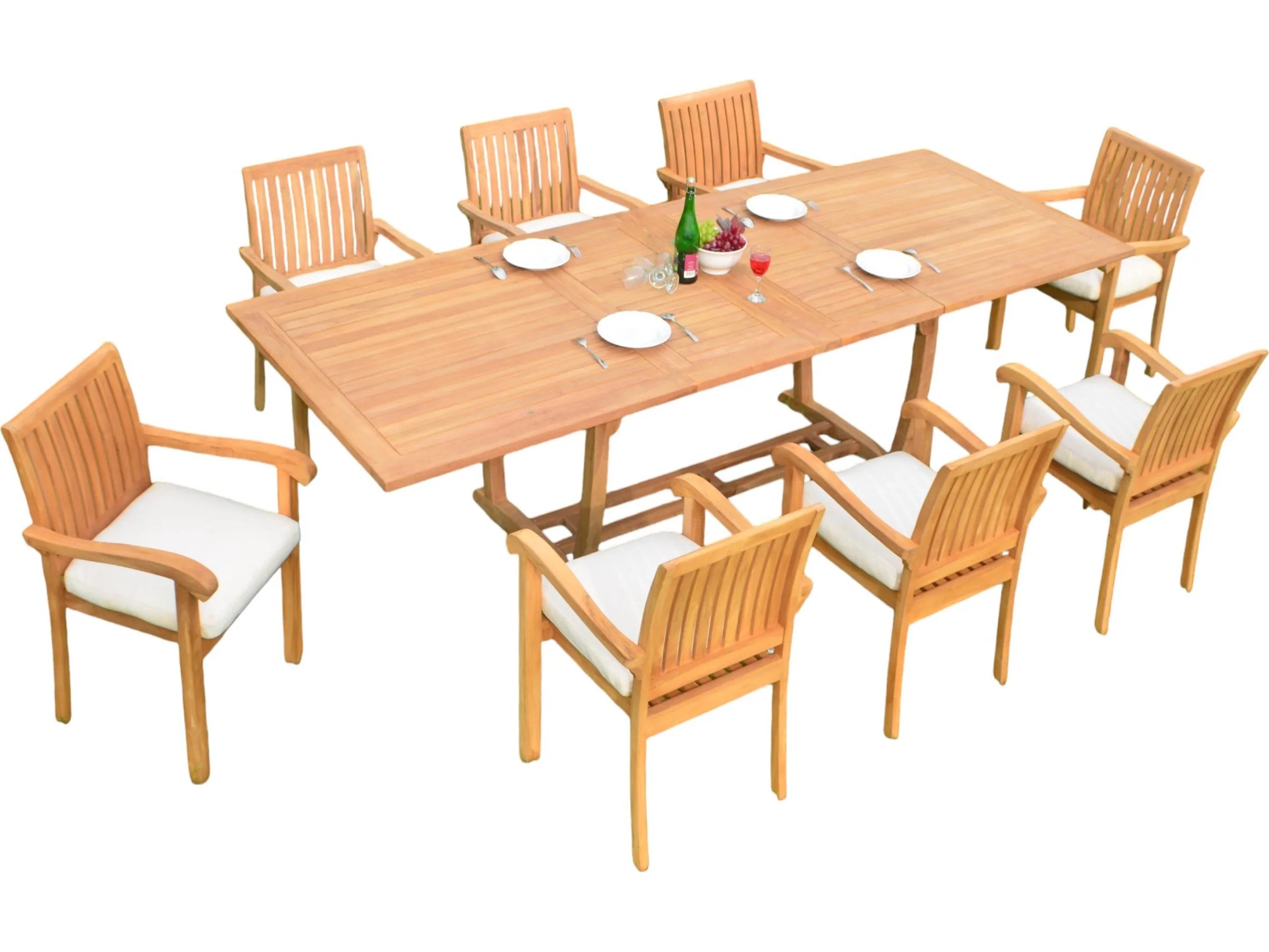 9 Pieces 118" Rectangular Dining Set