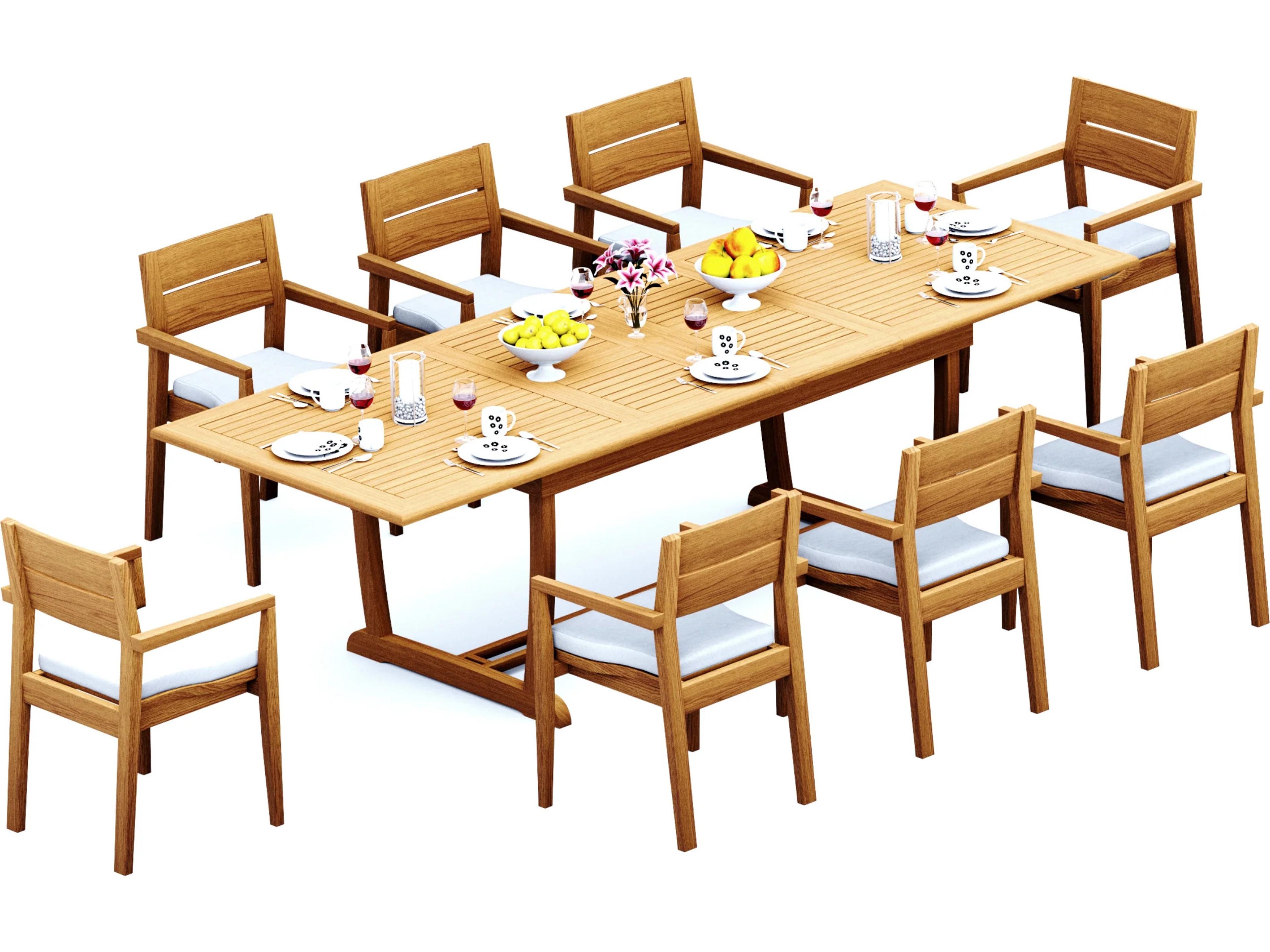 9 Pieces 118" Rectangular Dining Set