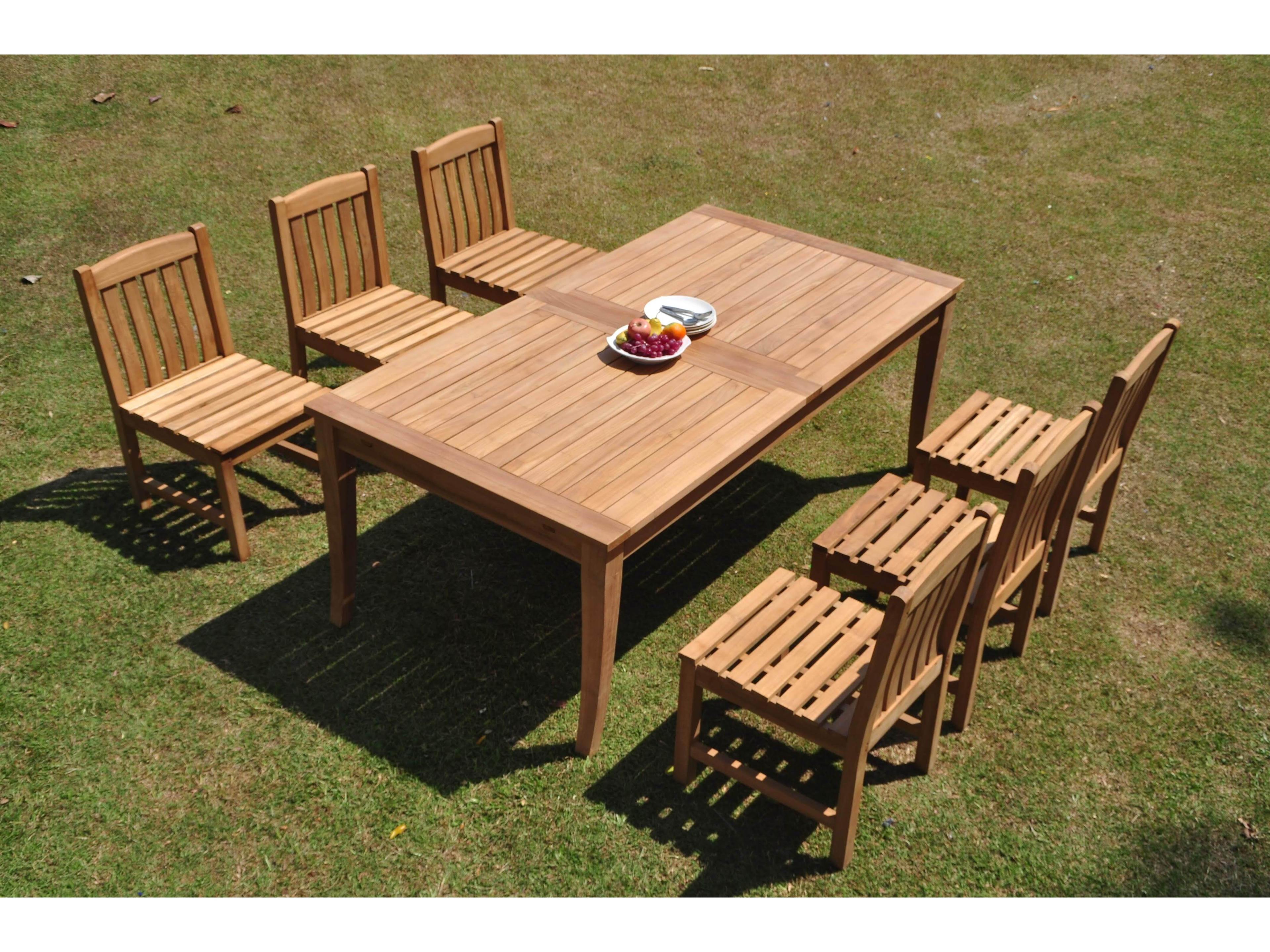 7 Pieces 122" Rectangular Dining Set