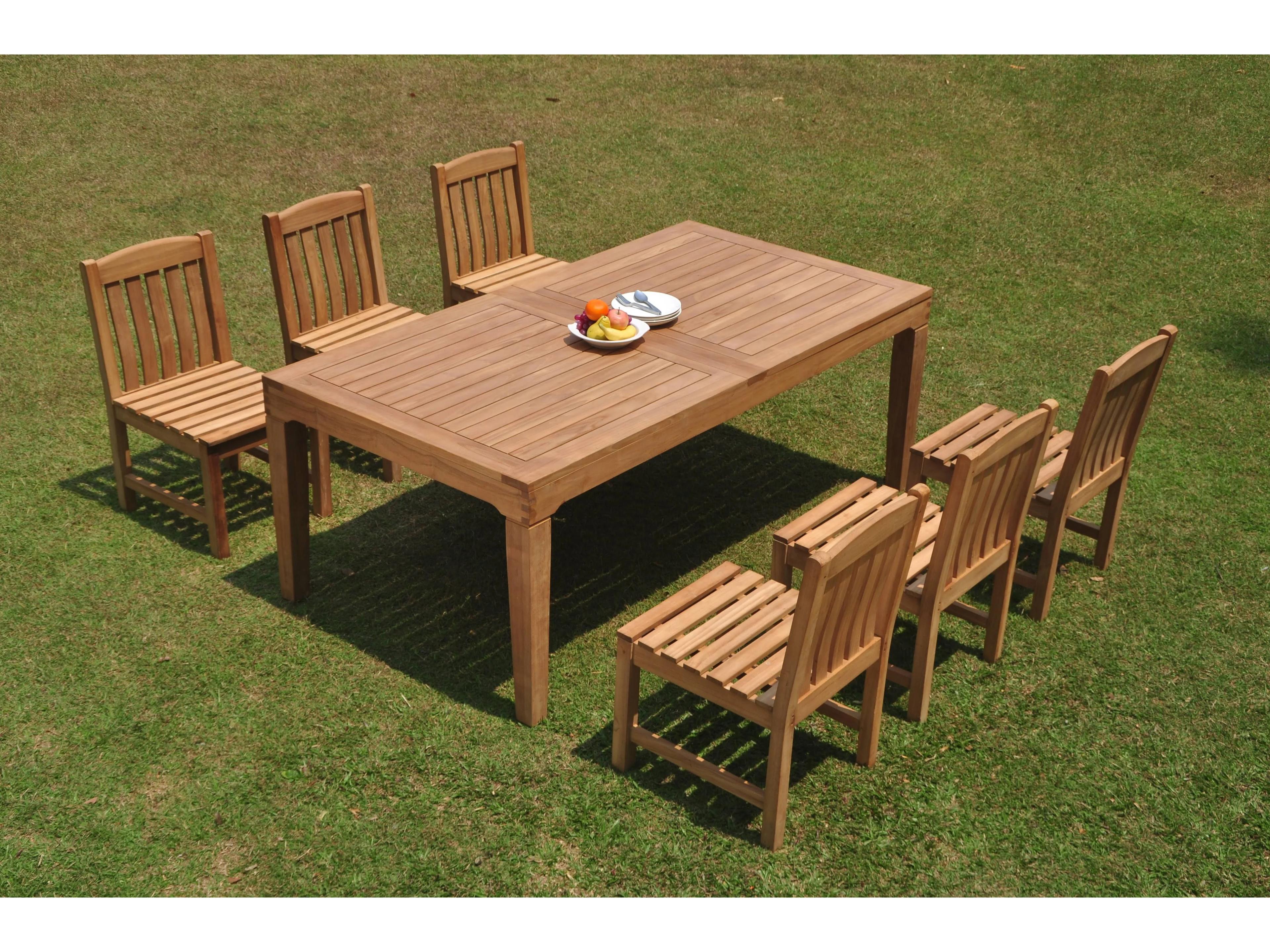 7 Pieces 122" Rectangular Dining Set