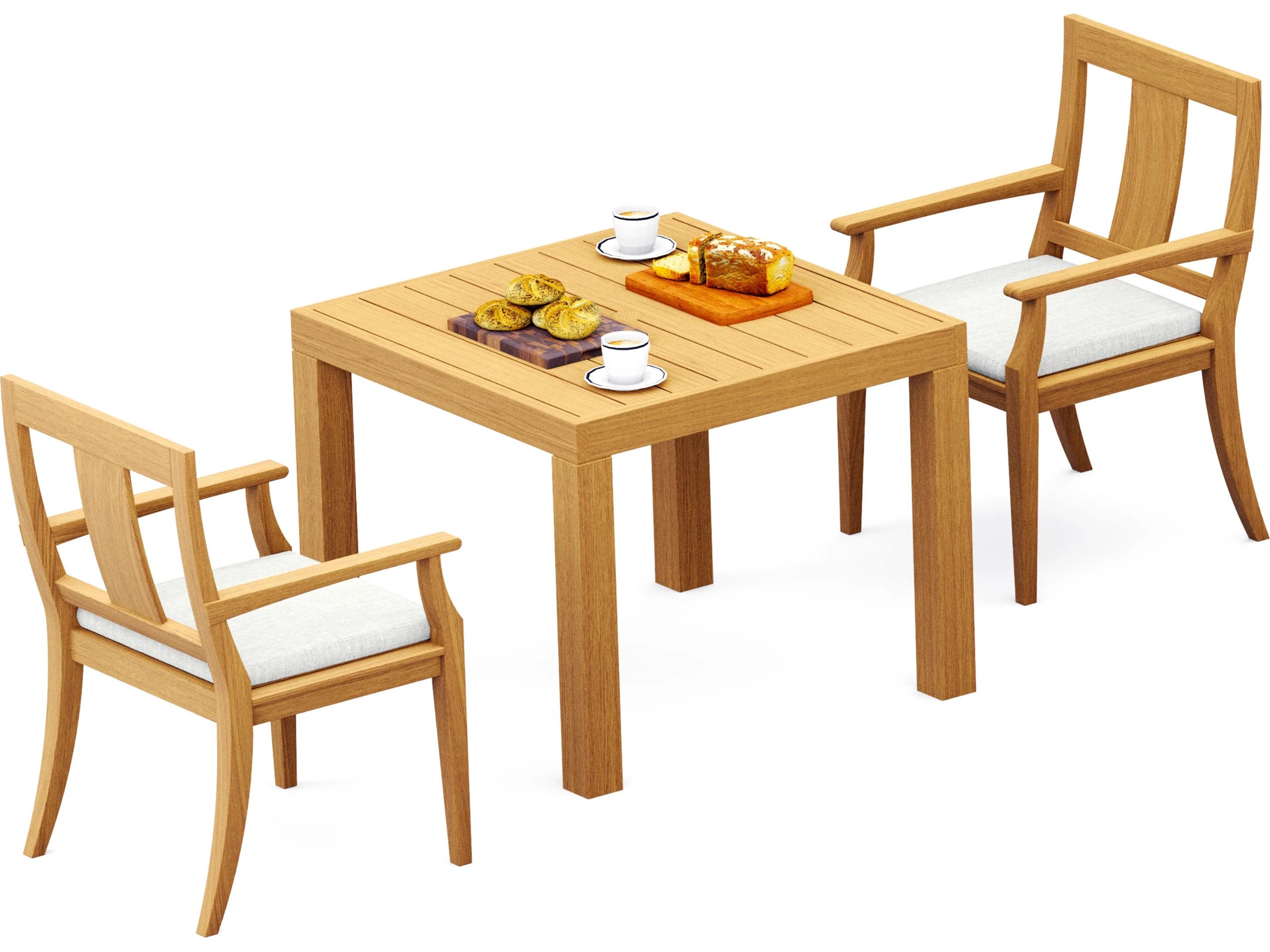 3 Pieces 36" Square Dining Set