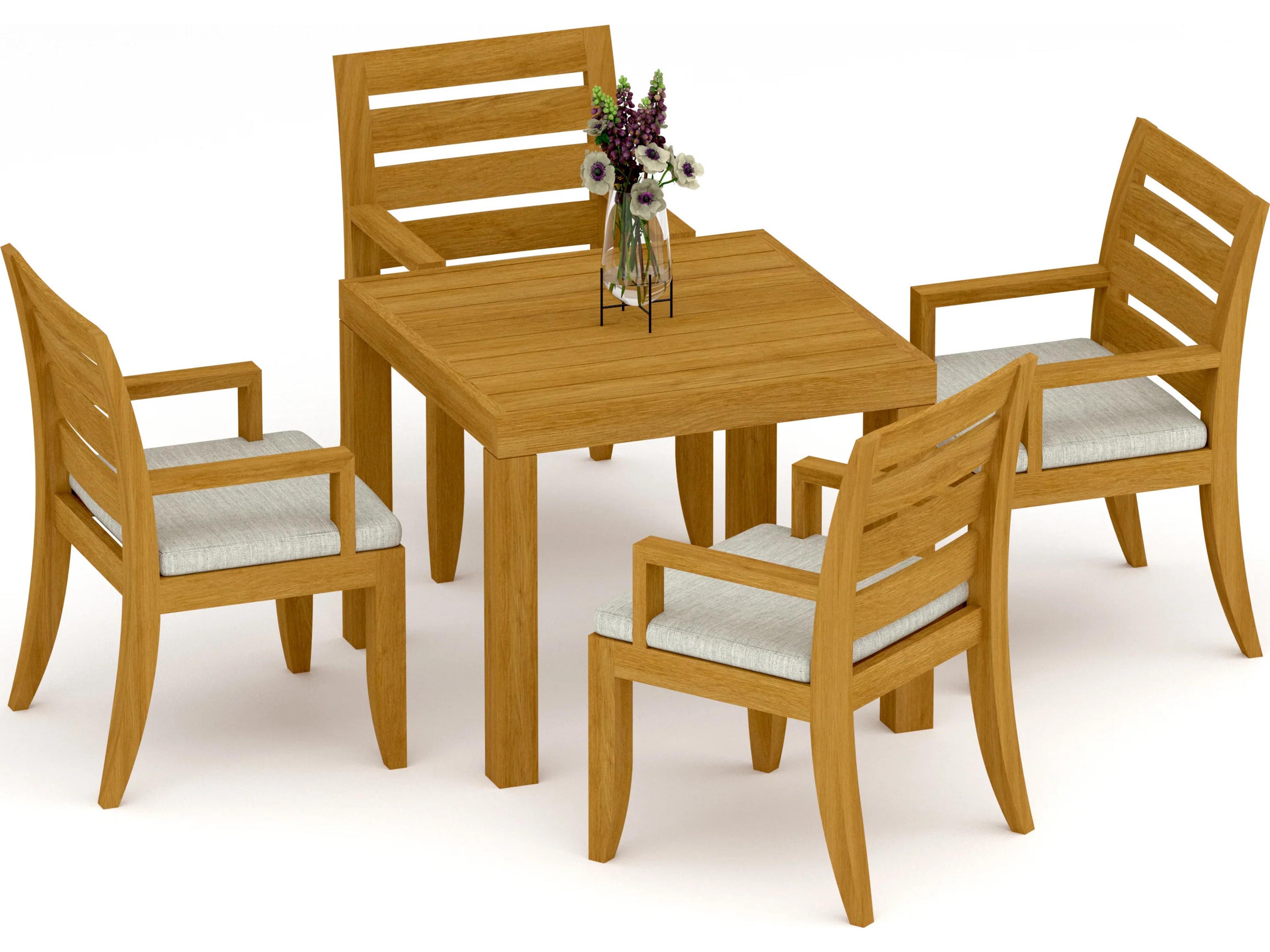 5 Pieces 36" Square Dining Set