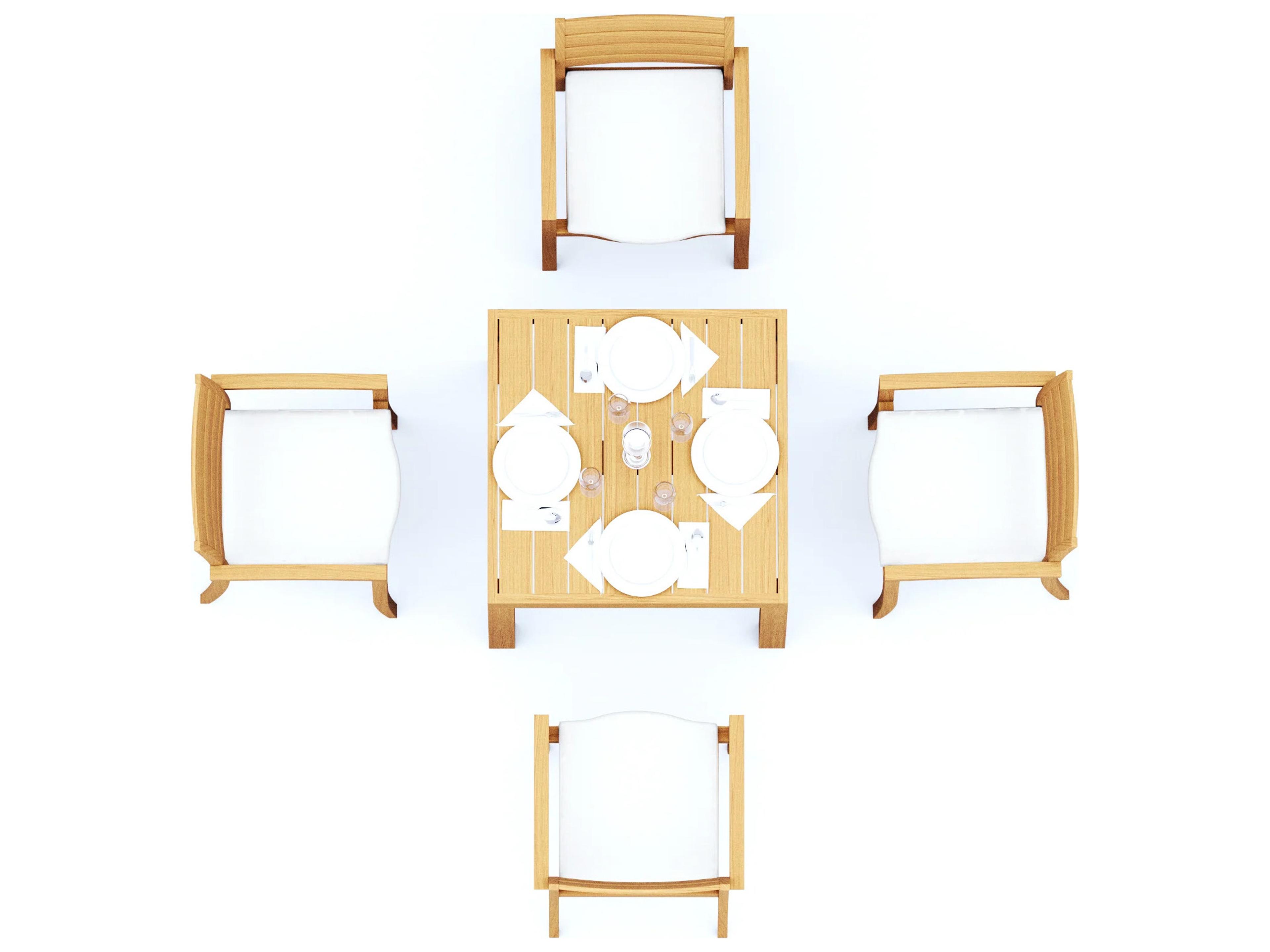 5 Pieces 36" Square Dining Set