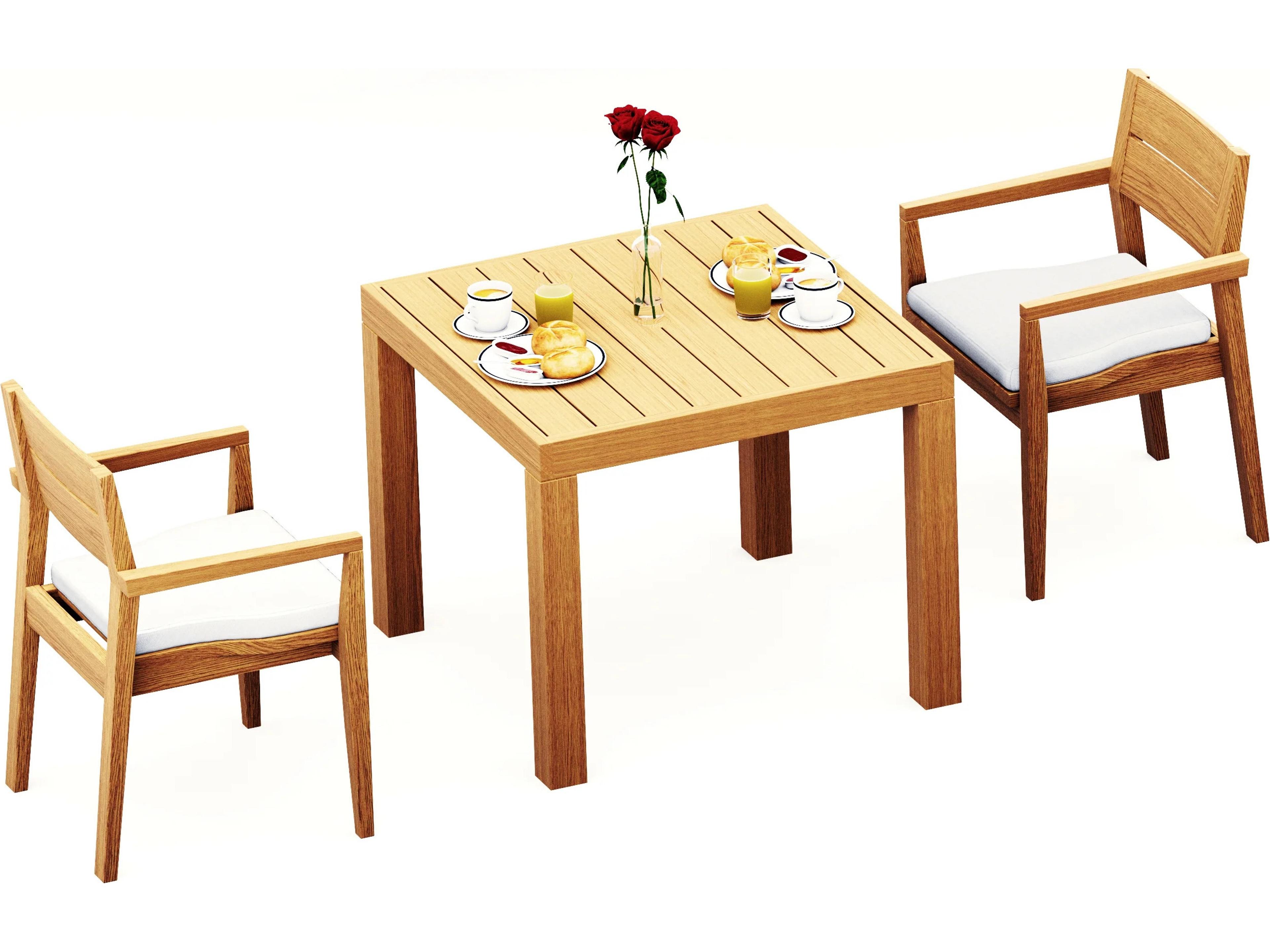 3 Pieces 36" Square Dining Set