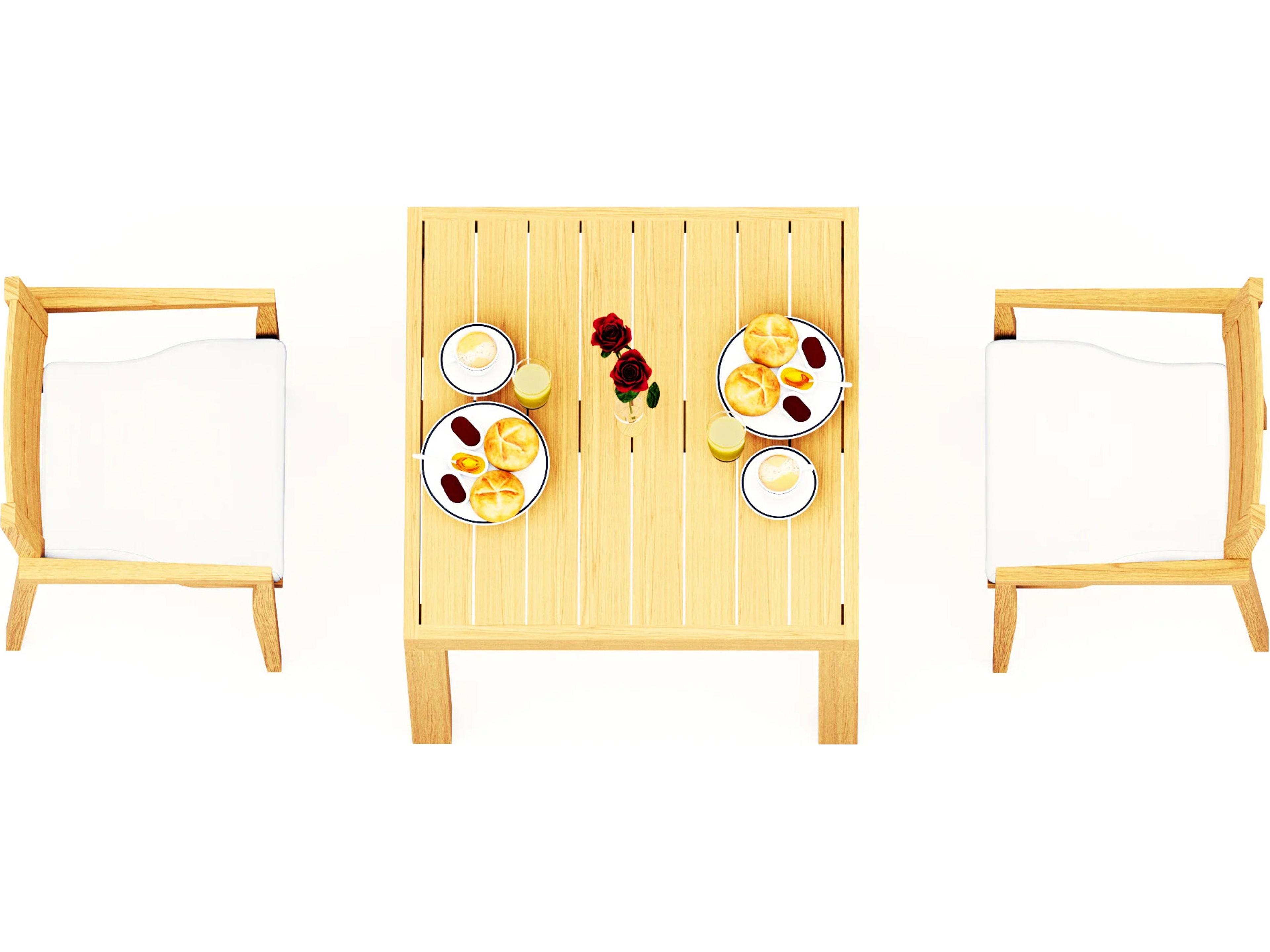 3 Pieces 36" Square Dining Set