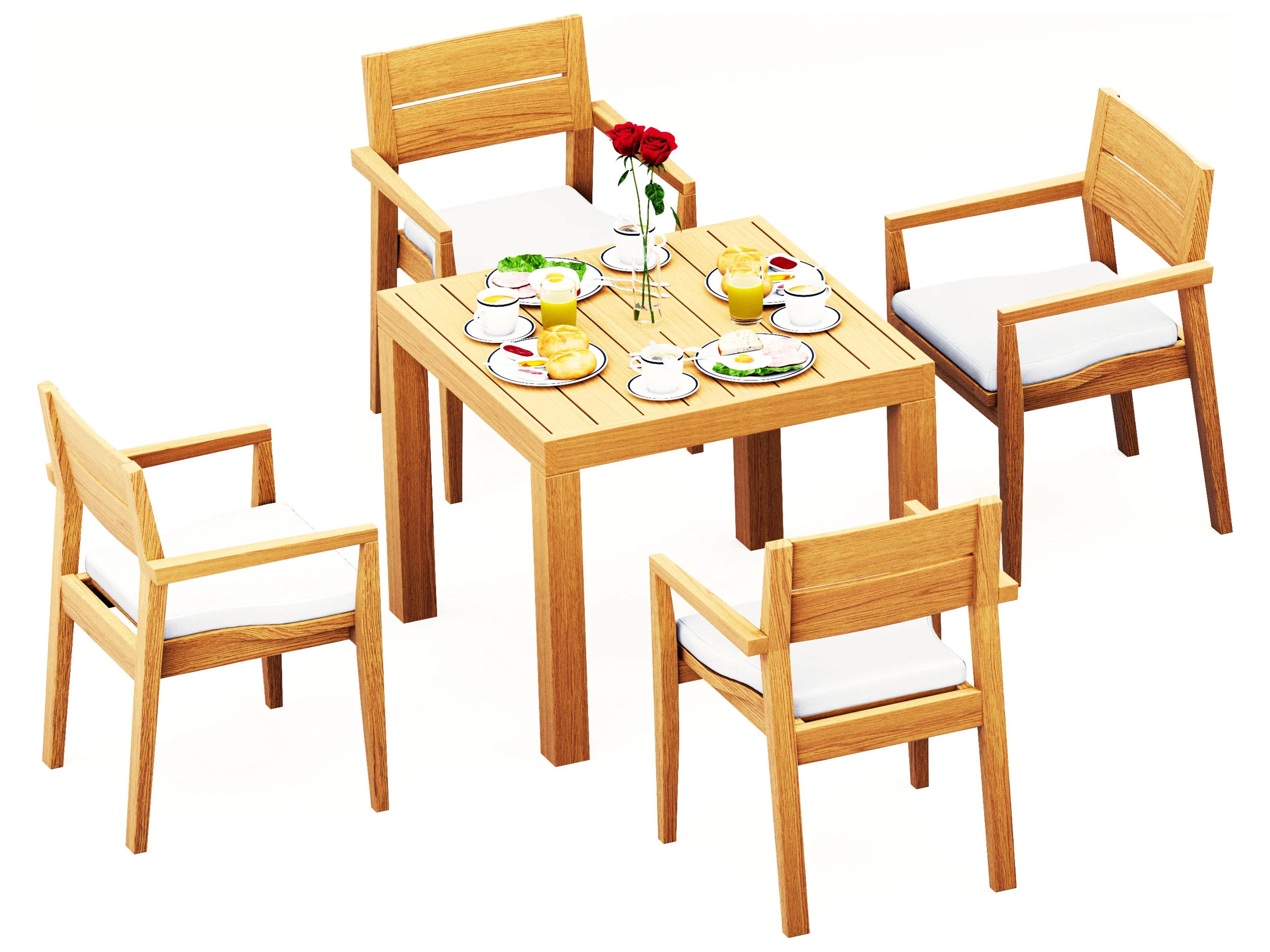 5 Pieces 36" Square Dining Set