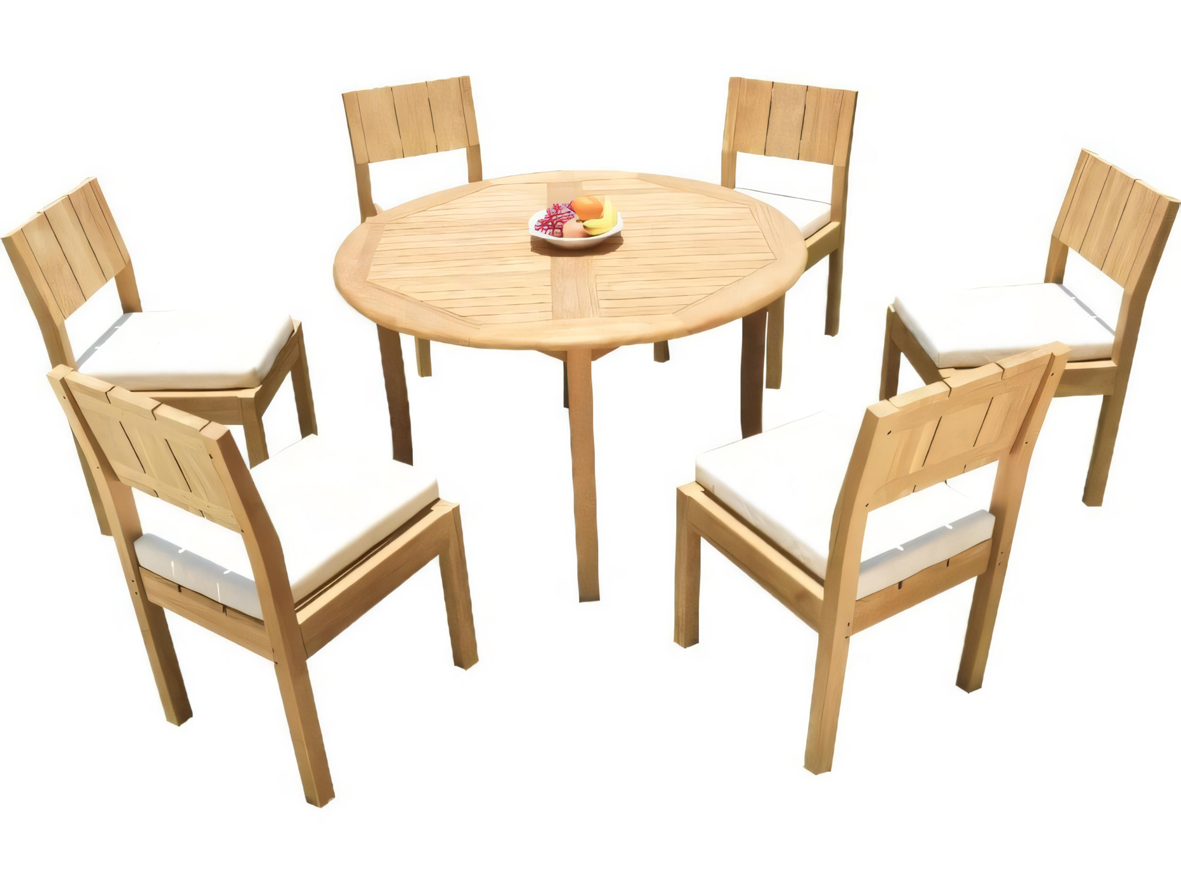 Teak Smith 48" Round Dining Table with Umbrella Hole