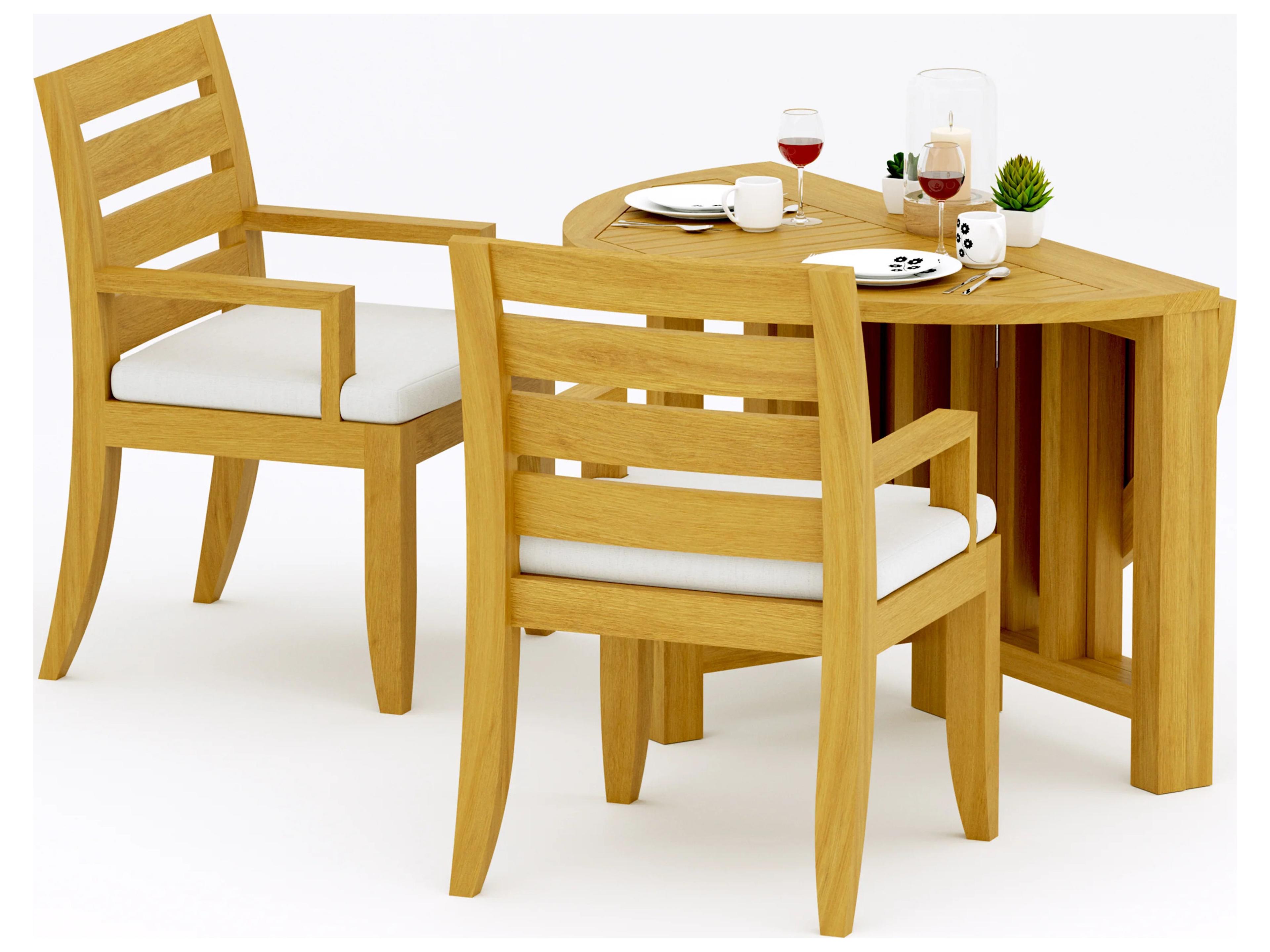 3 Pieces 48" Round Butterfly Dining Set