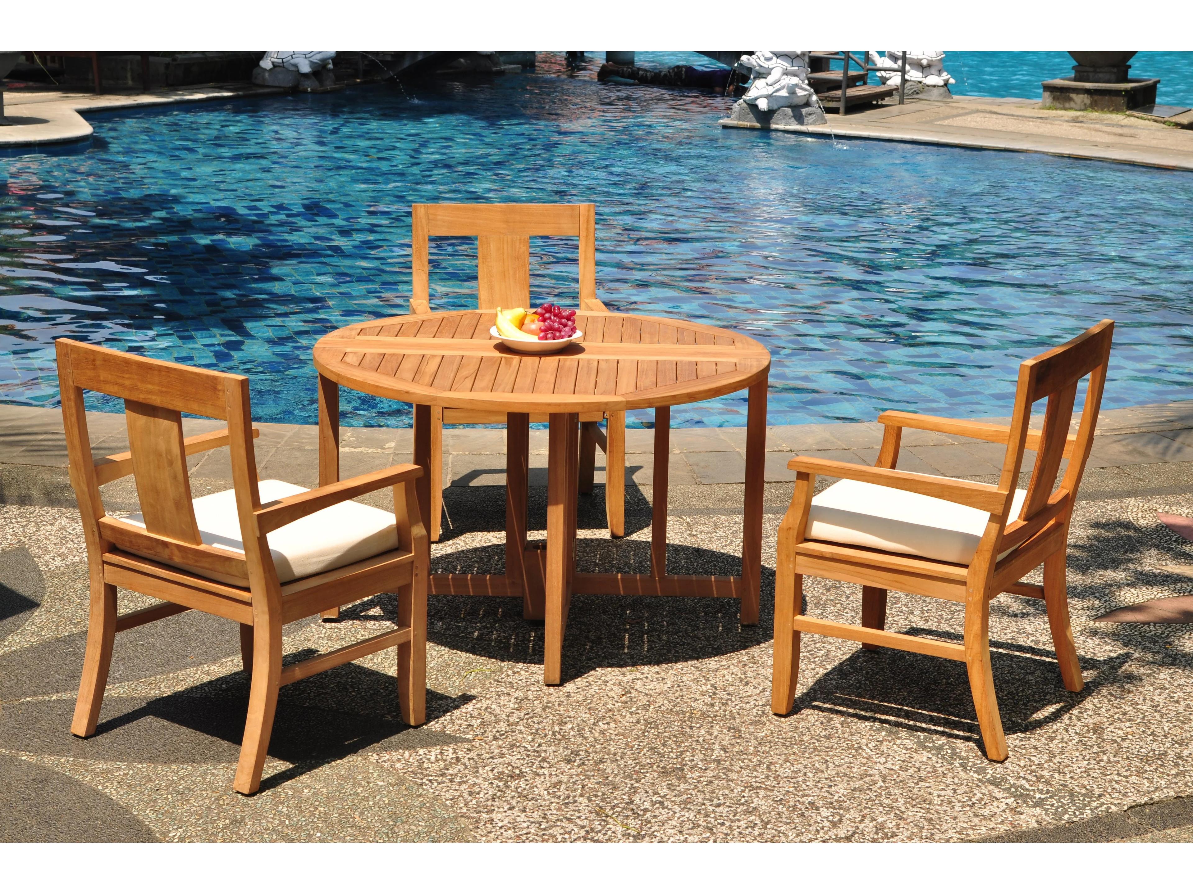 4 Pieces 48" Round Butterfly Dining Set