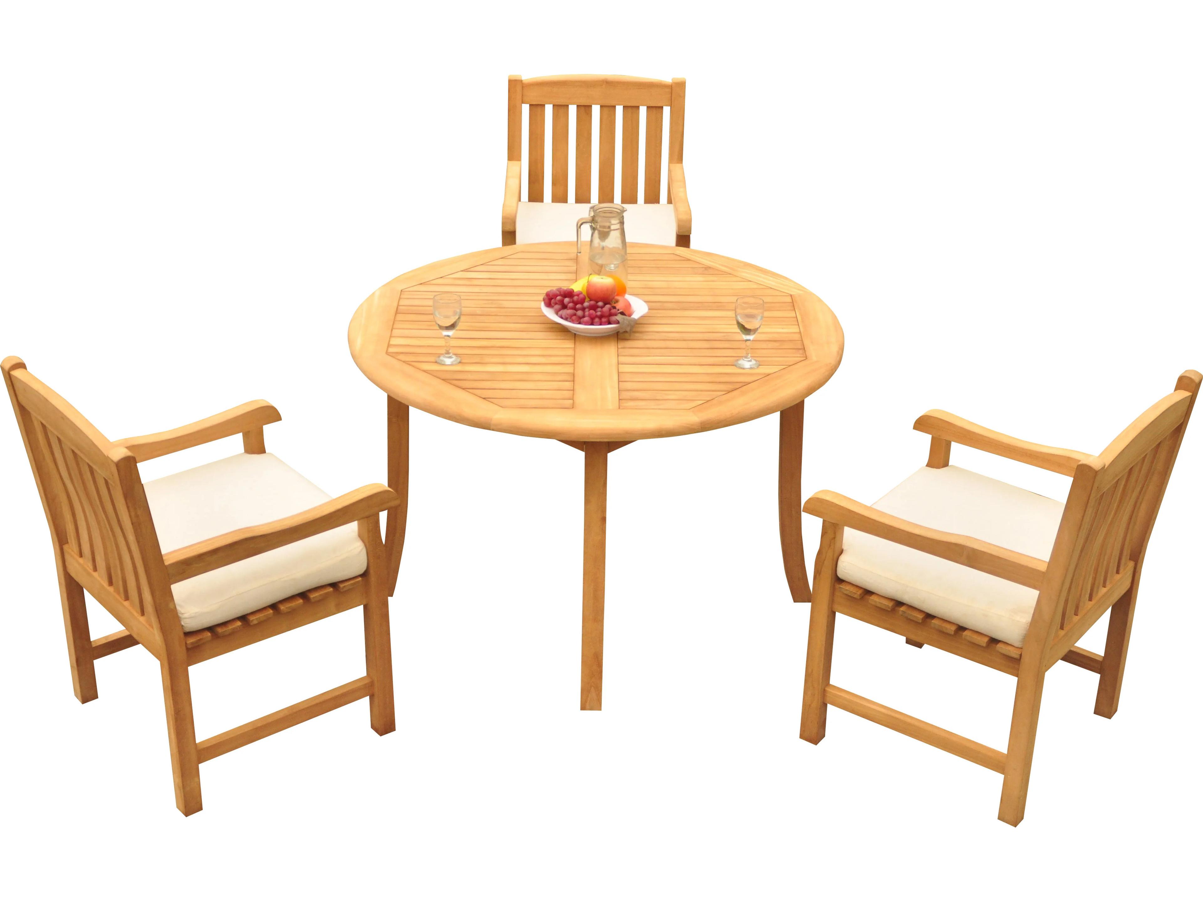 4 Pieces 48" Round Dining Set
