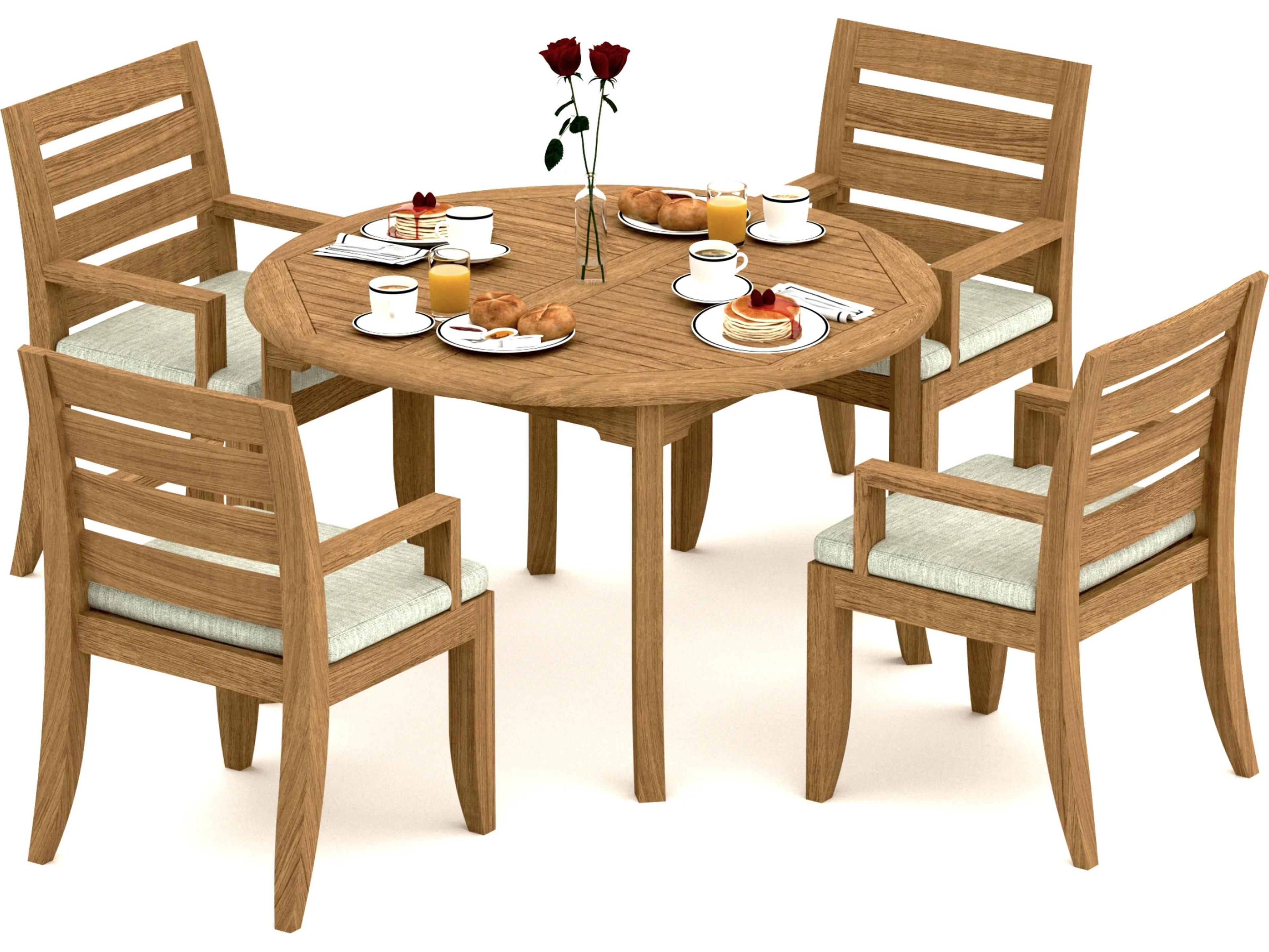5 Pieces 52" Round Dining Set