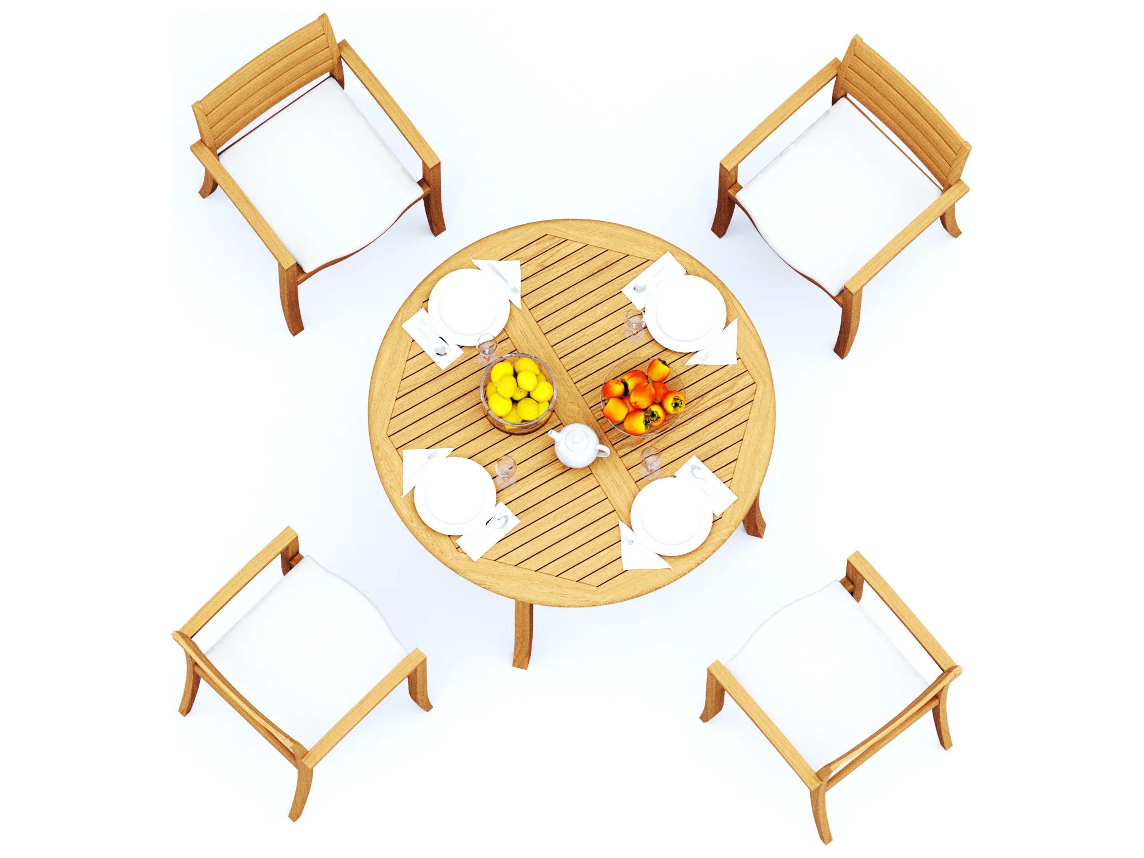 5 Pieces 52" Round Dining Set