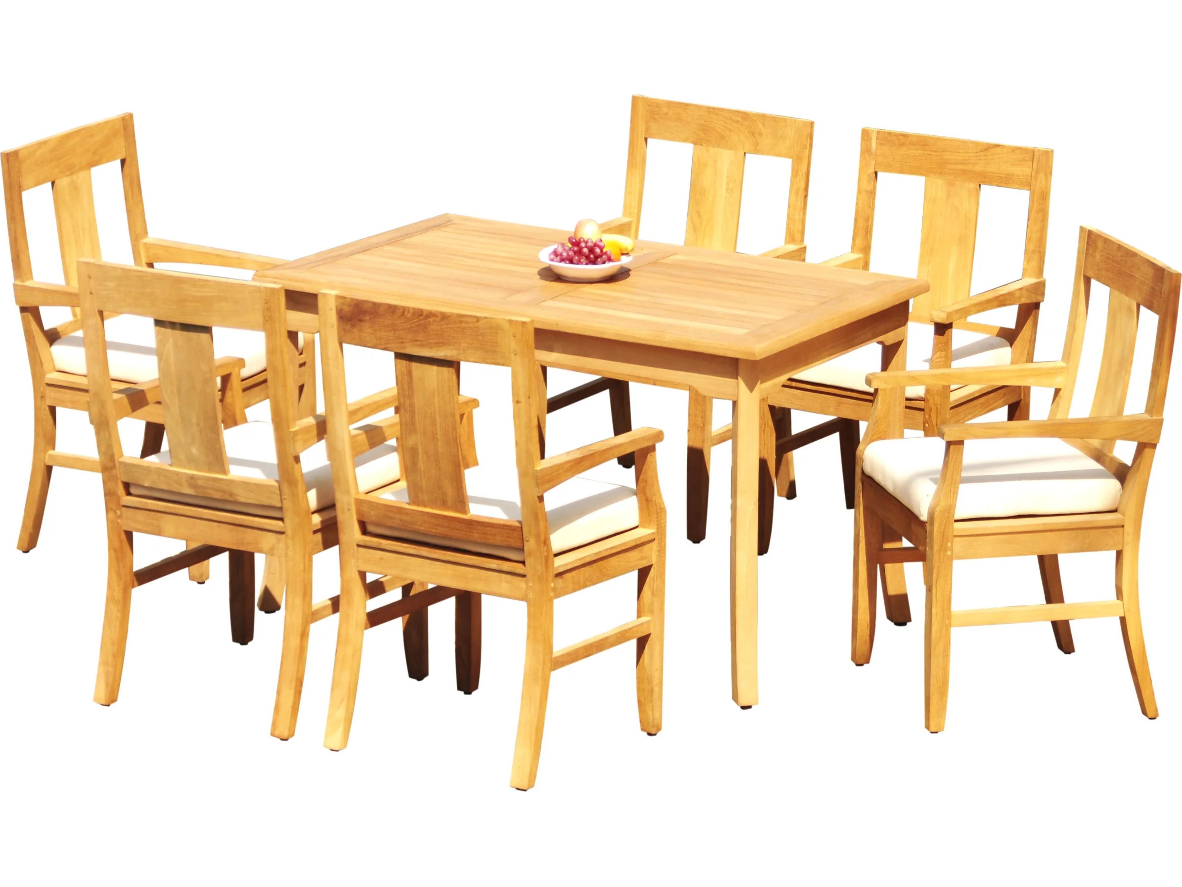 7 Pieces 60" Rectangular Dining Set