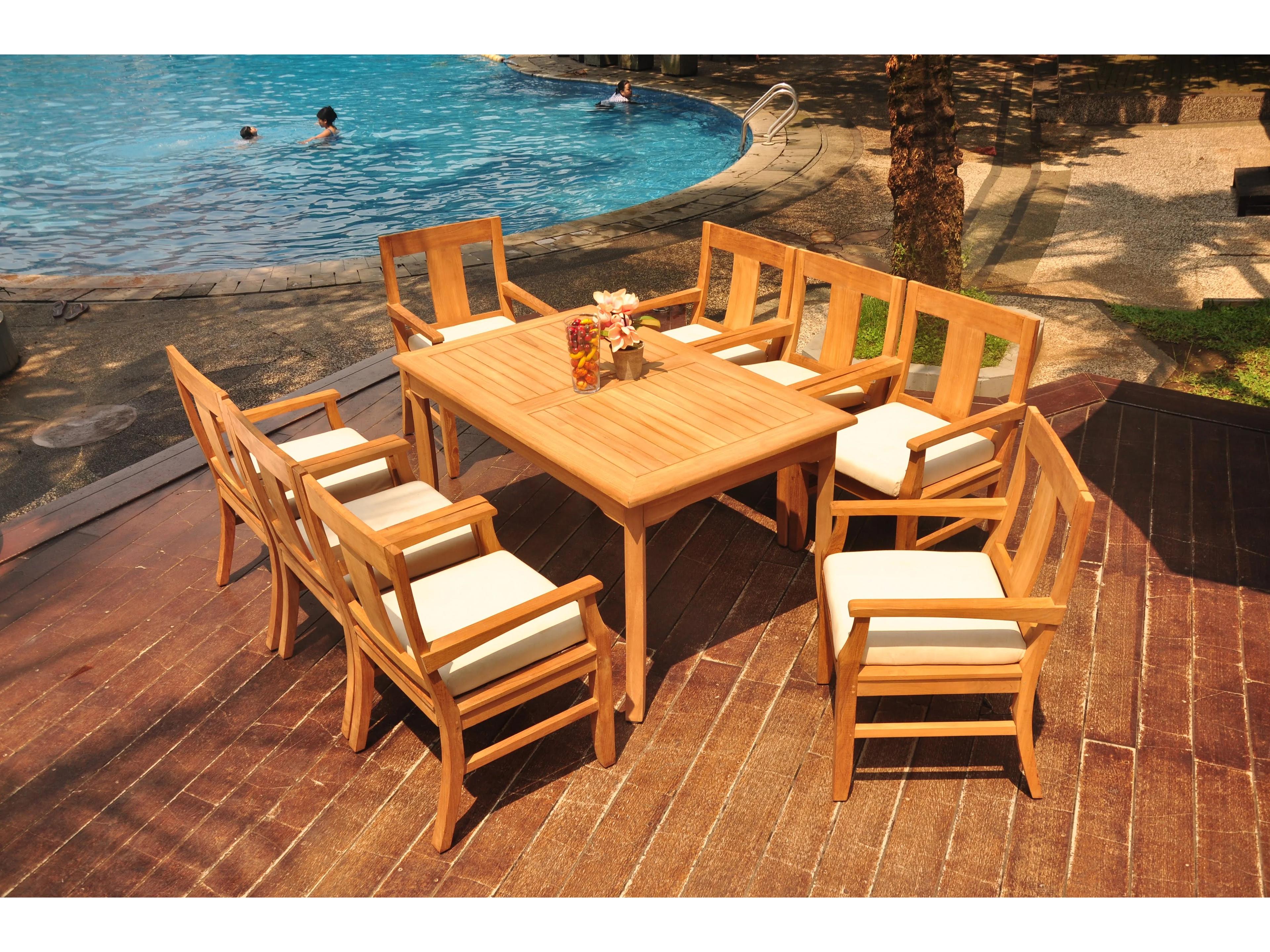 9 Pieces 60" Rectangular Dining Set