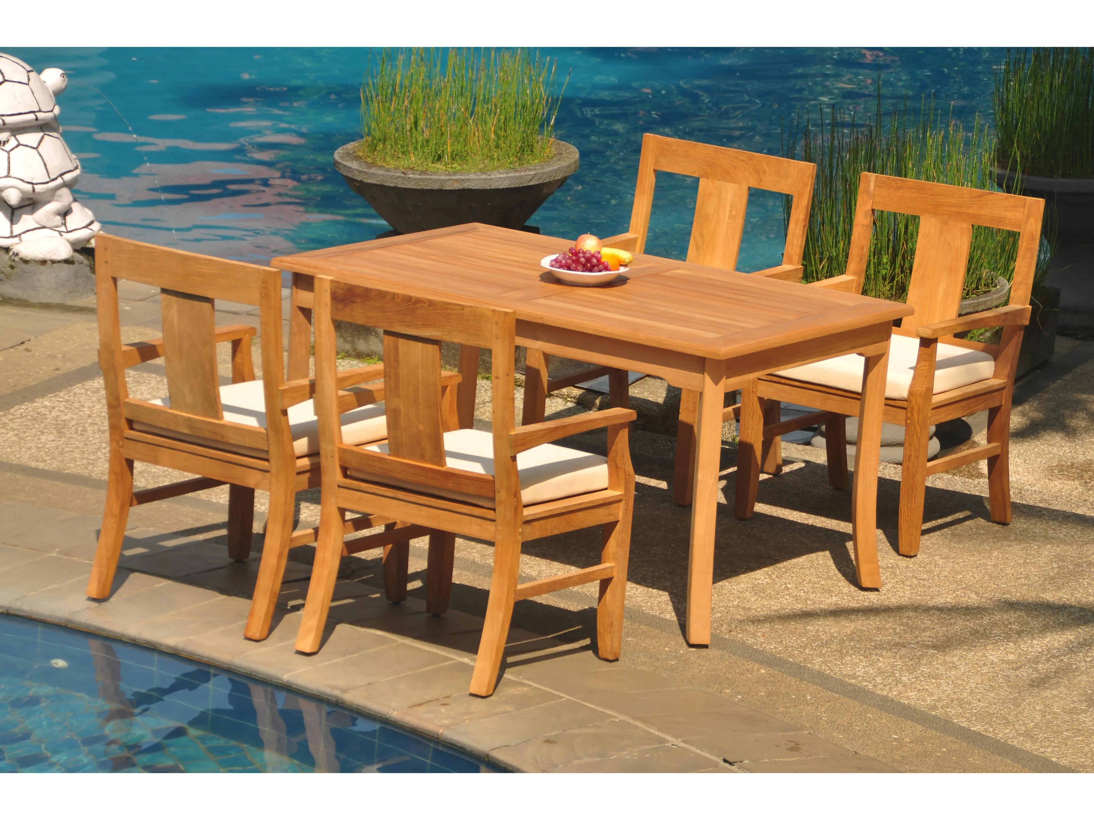 5 Pieces 60" Rectangular Dining Set