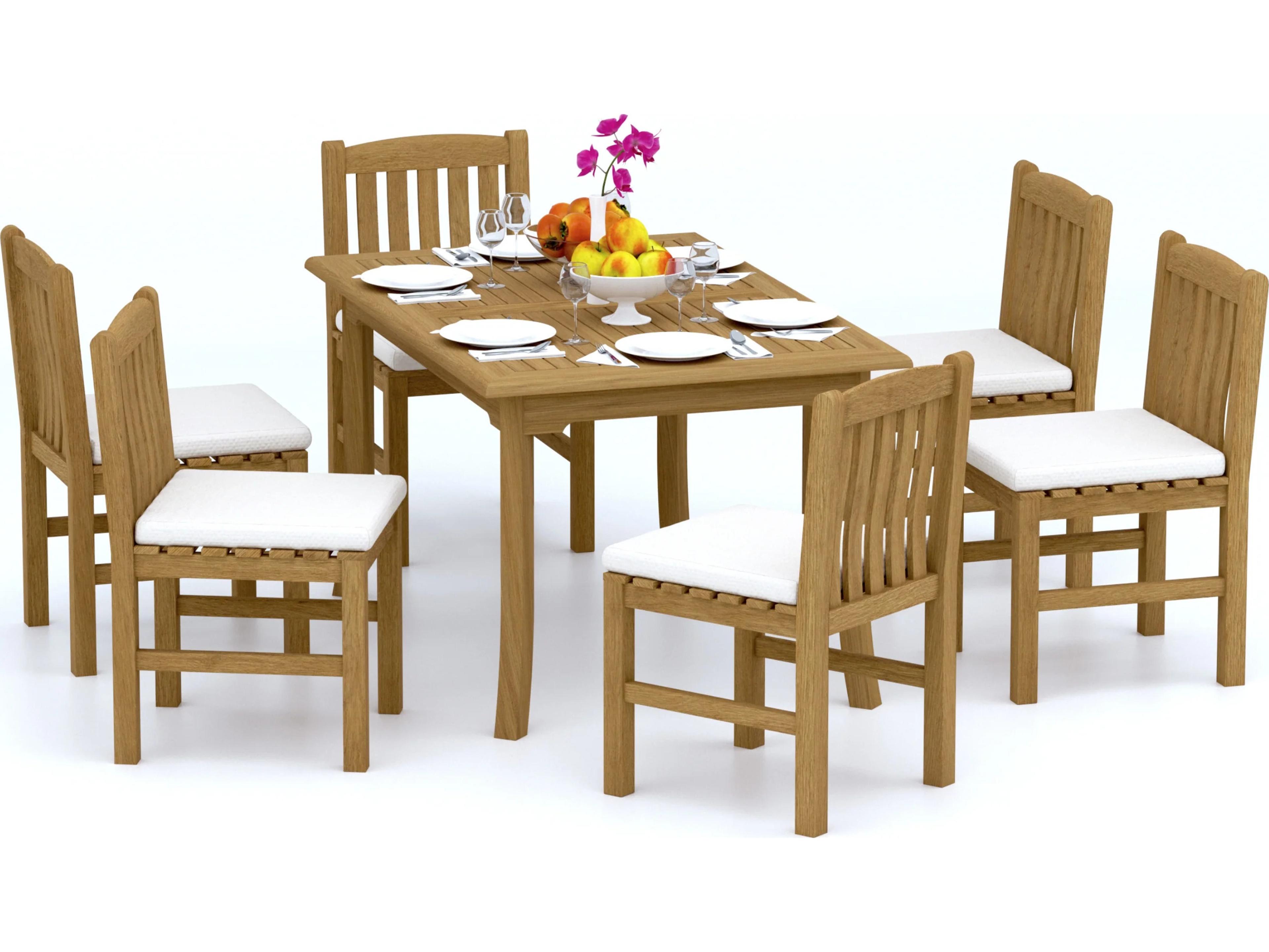 7 Pieces 60" Rectangular Dining Set
