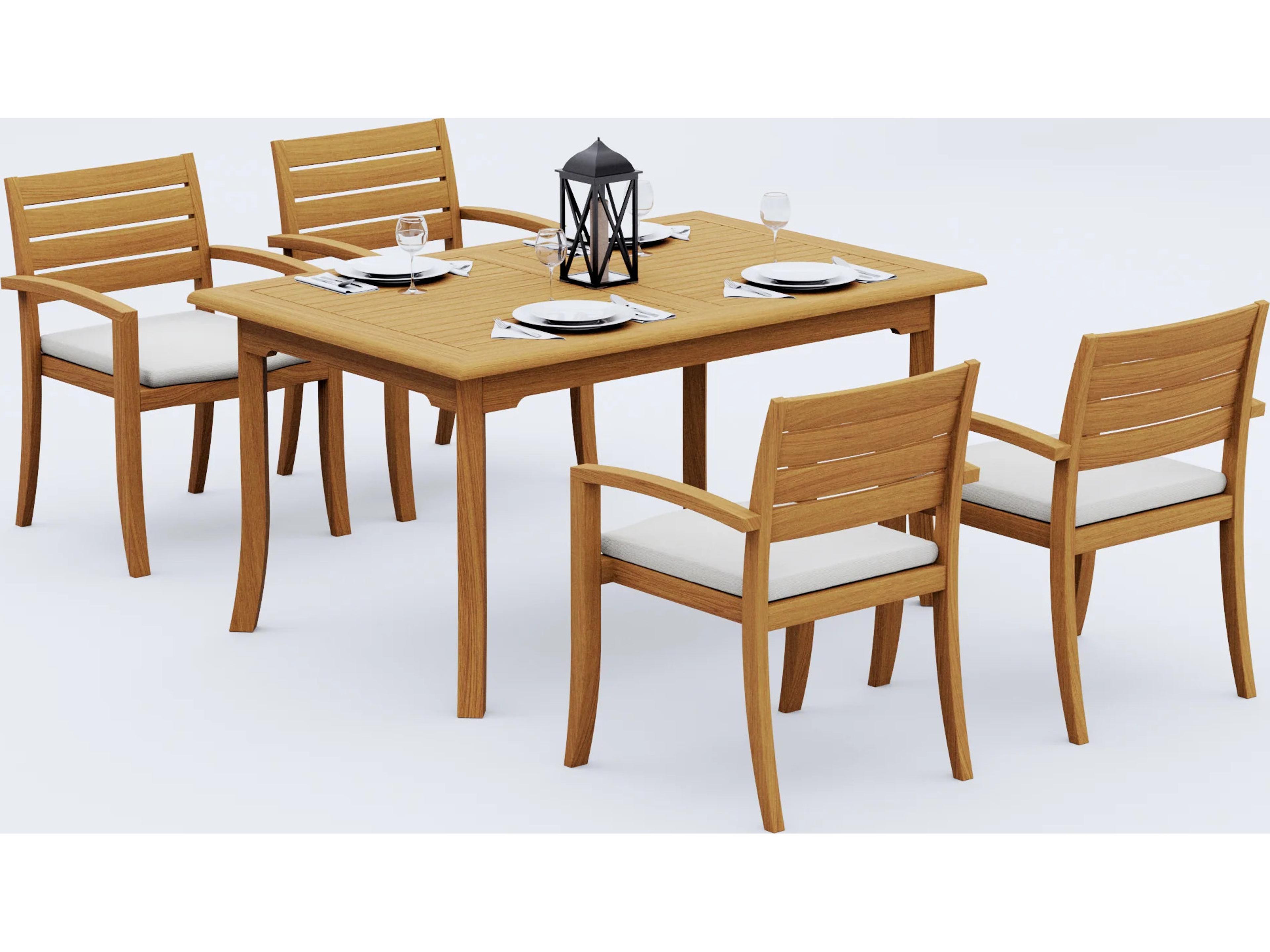 5 Pieces 60" Rectangular Dining Set
