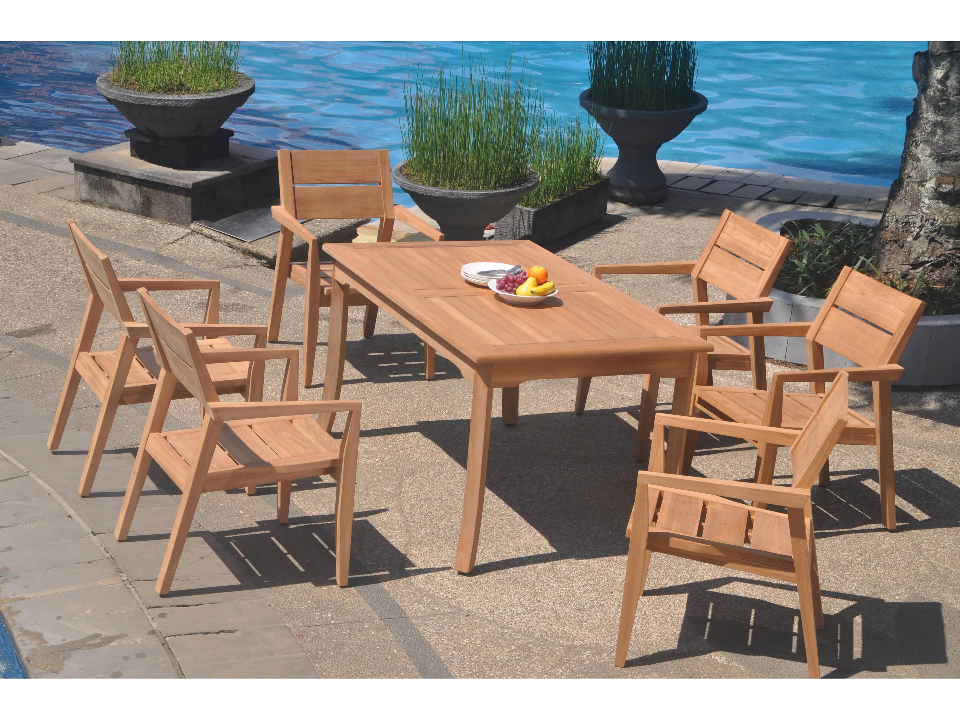 7 Pieces 60" Rectangular Dining Set