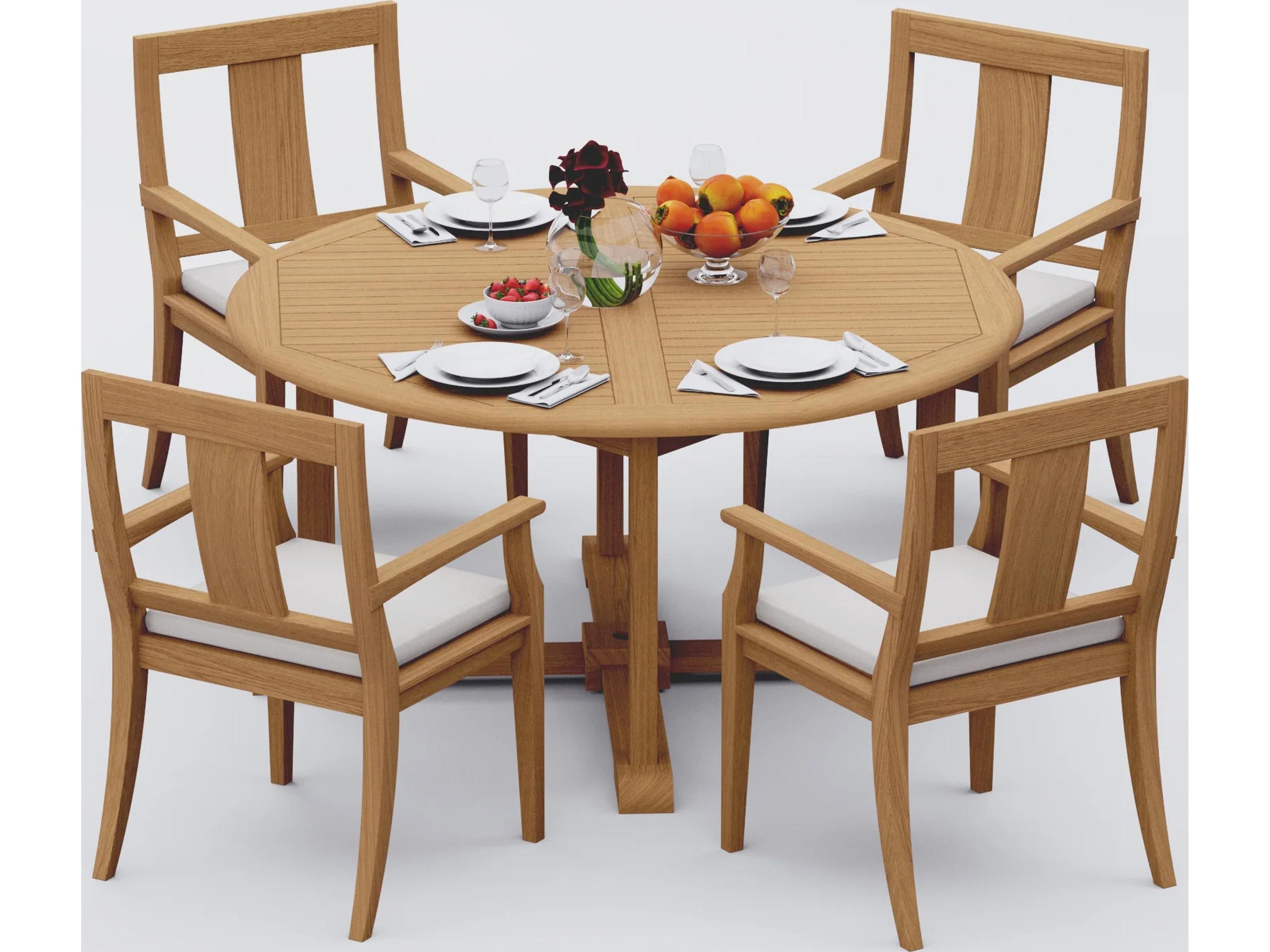 5 Pieces 60" Round Dining Set
